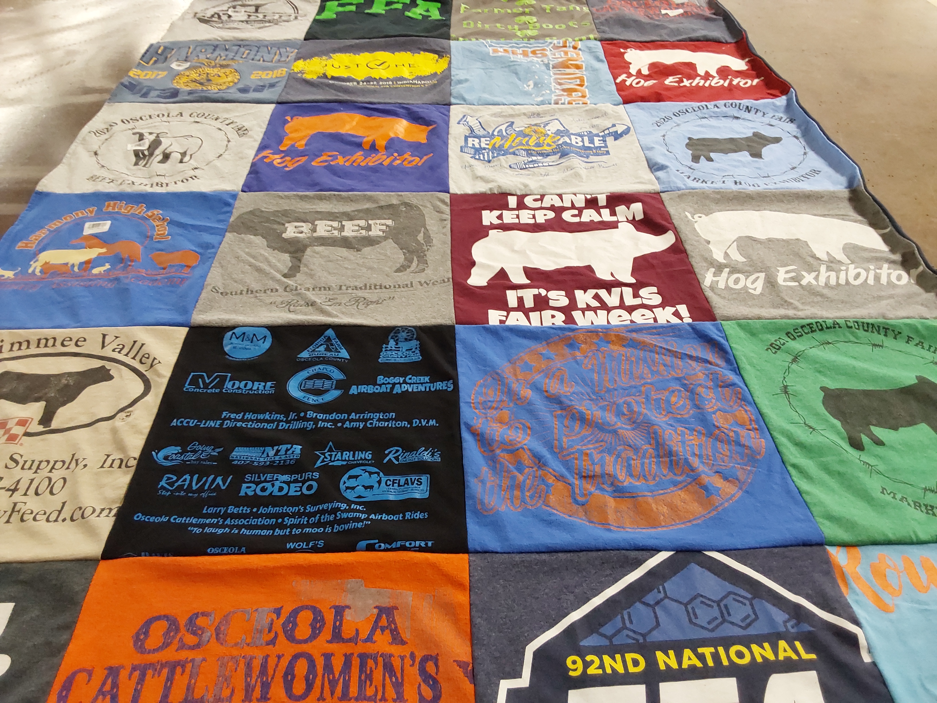 T-shirt quilt from harmony high school by Beth from FL