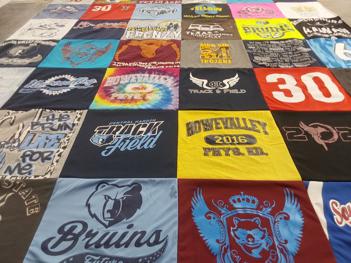 T-shirt quilt featuring bruin, trojans by Summer from TX