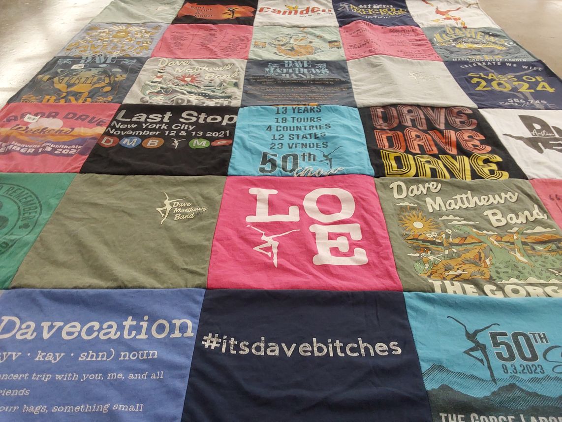 T-shirt quilt with music, concerts themes by Kerry from PA