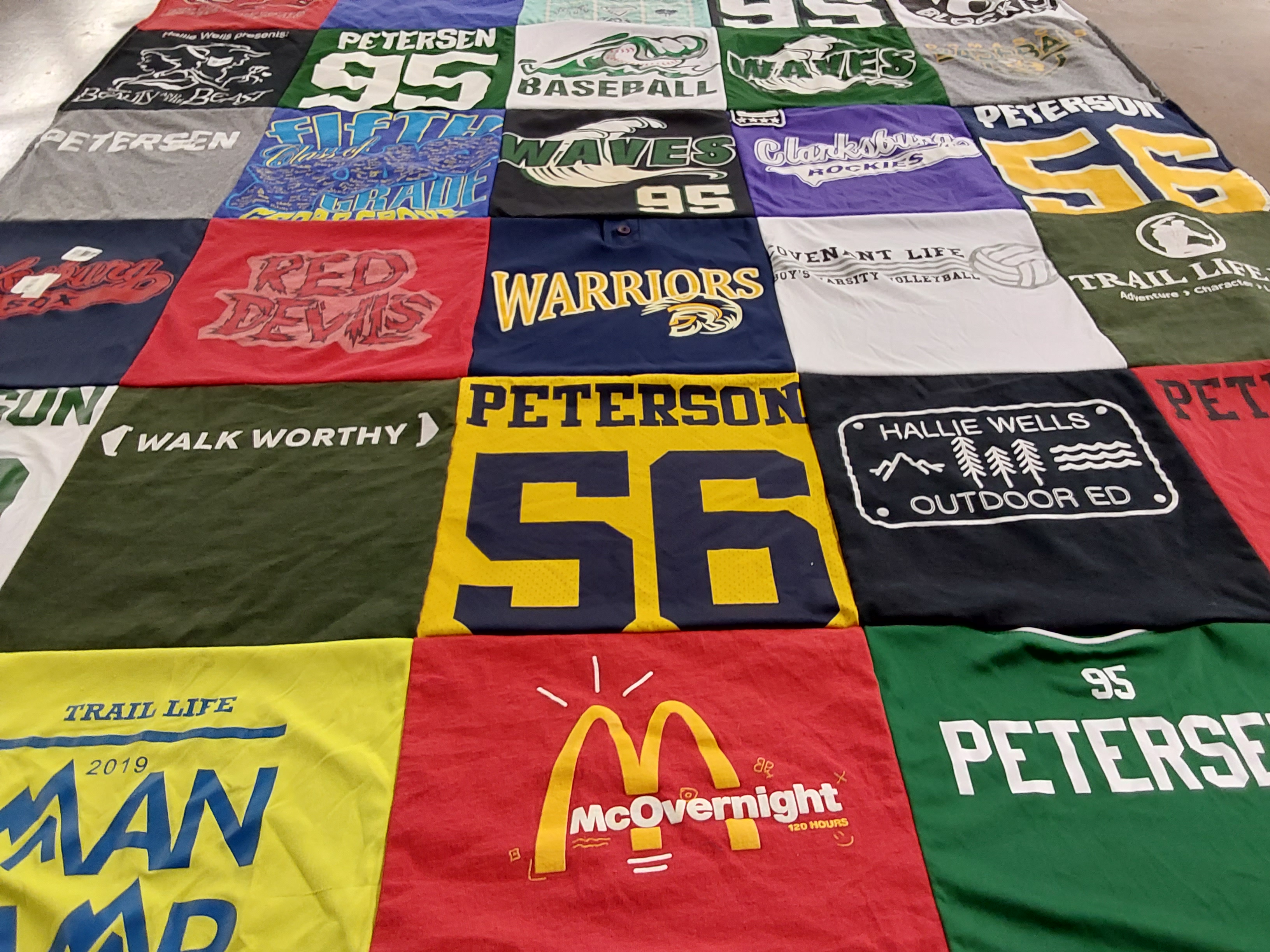 T-shirt quilt featuring petersen, clarksburg by cathy from MD