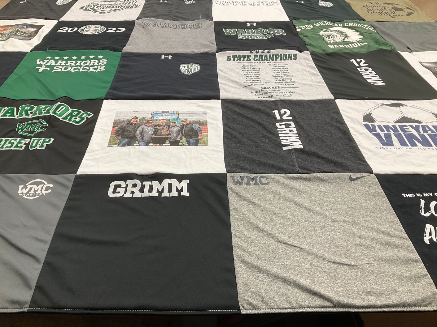 T-shirt quilt featuring wmc warriors soccer by Jene' from MI