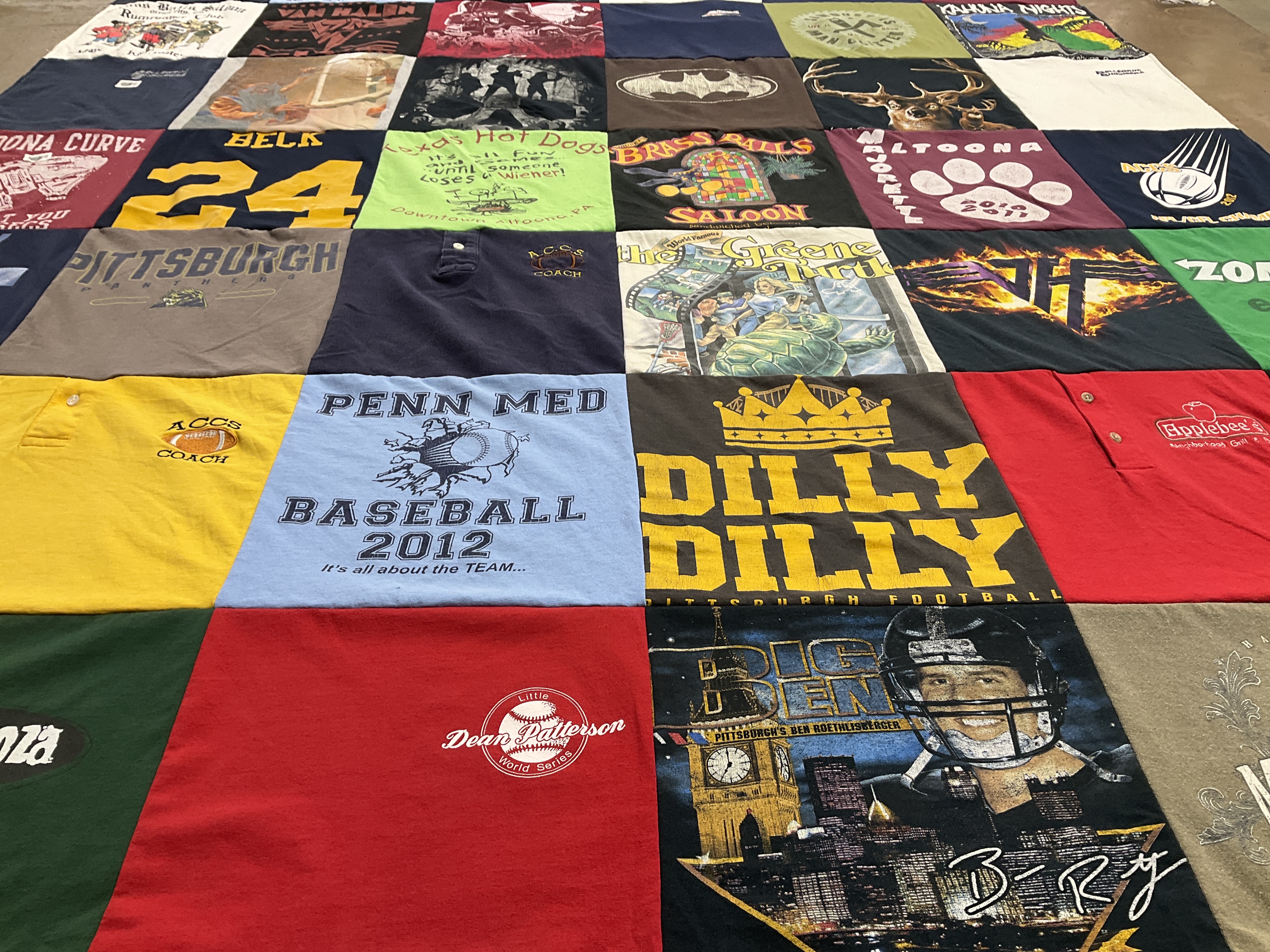 T-shirt quilt featuring pittsburgh football by John from PA