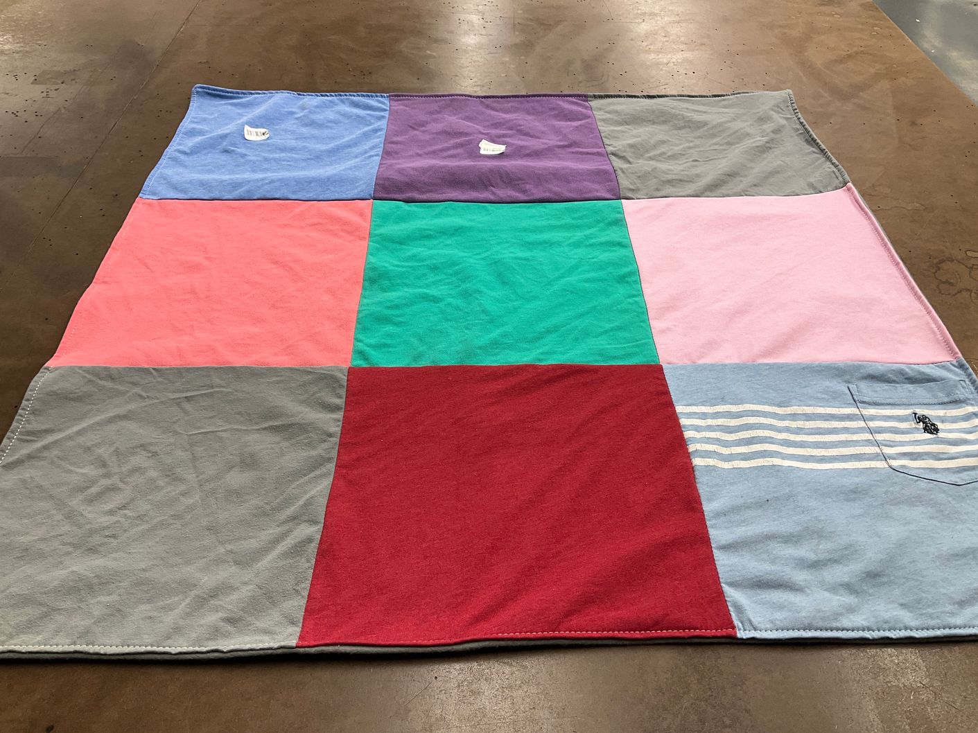T-shirt quilt with crafting, upcycling themes by janie from FL