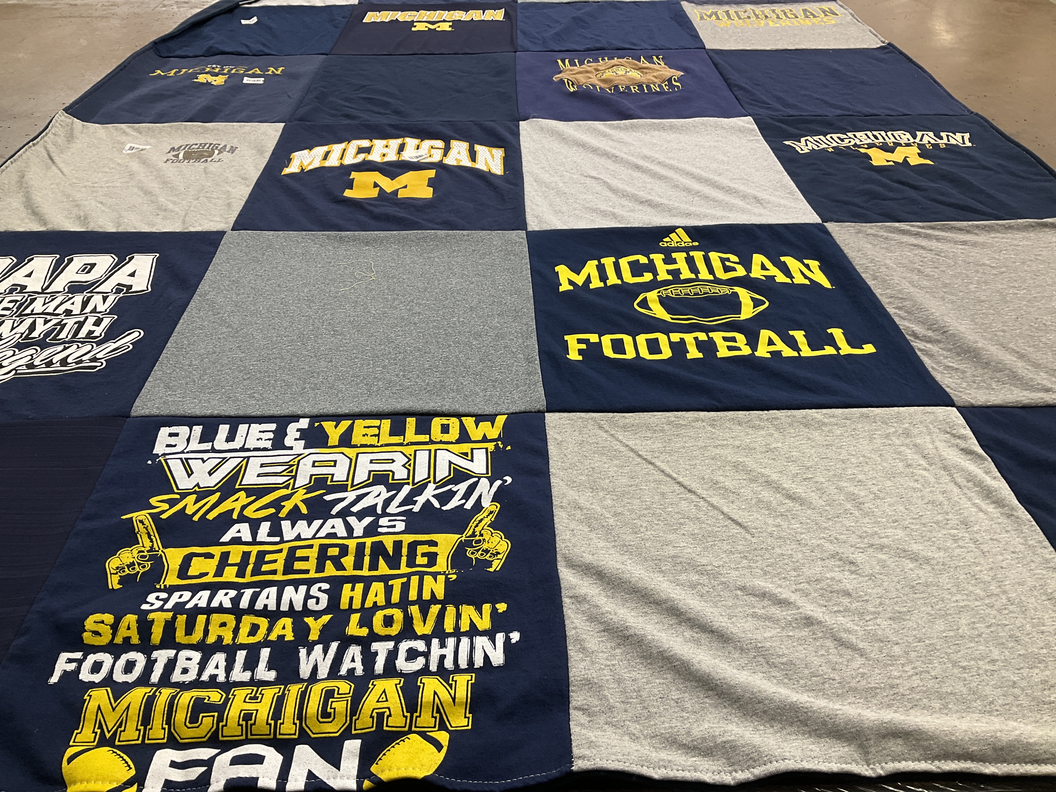 T-shirt quilt featuring michigan football by Sara from MI