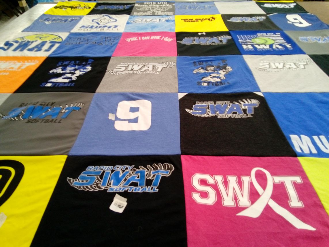 T-shirt quilt featuring rapid city swat softball by Maria from SD