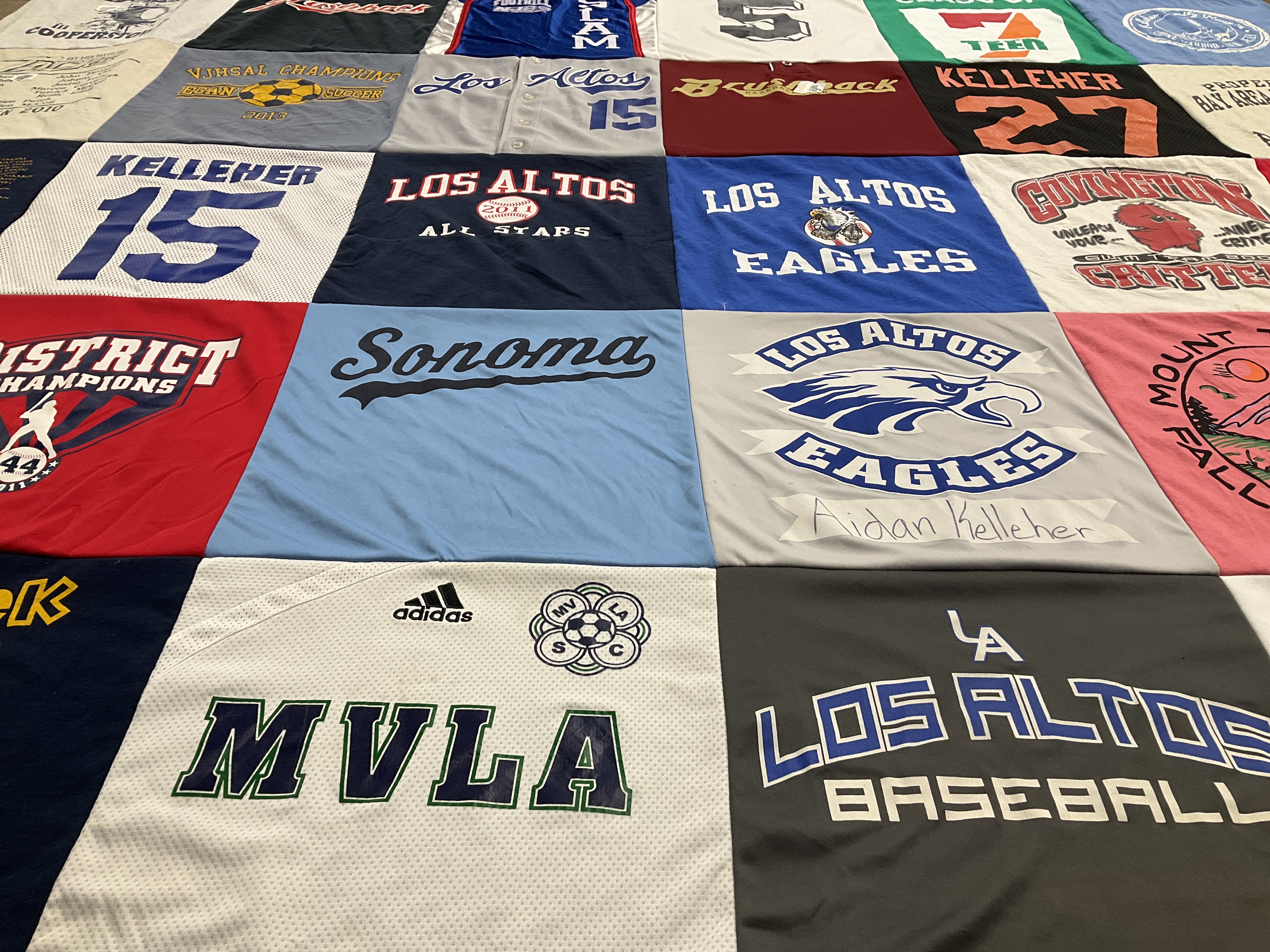 T-shirt quilt featuring los altos eagles, mvl athletic association by PAUL J from CA