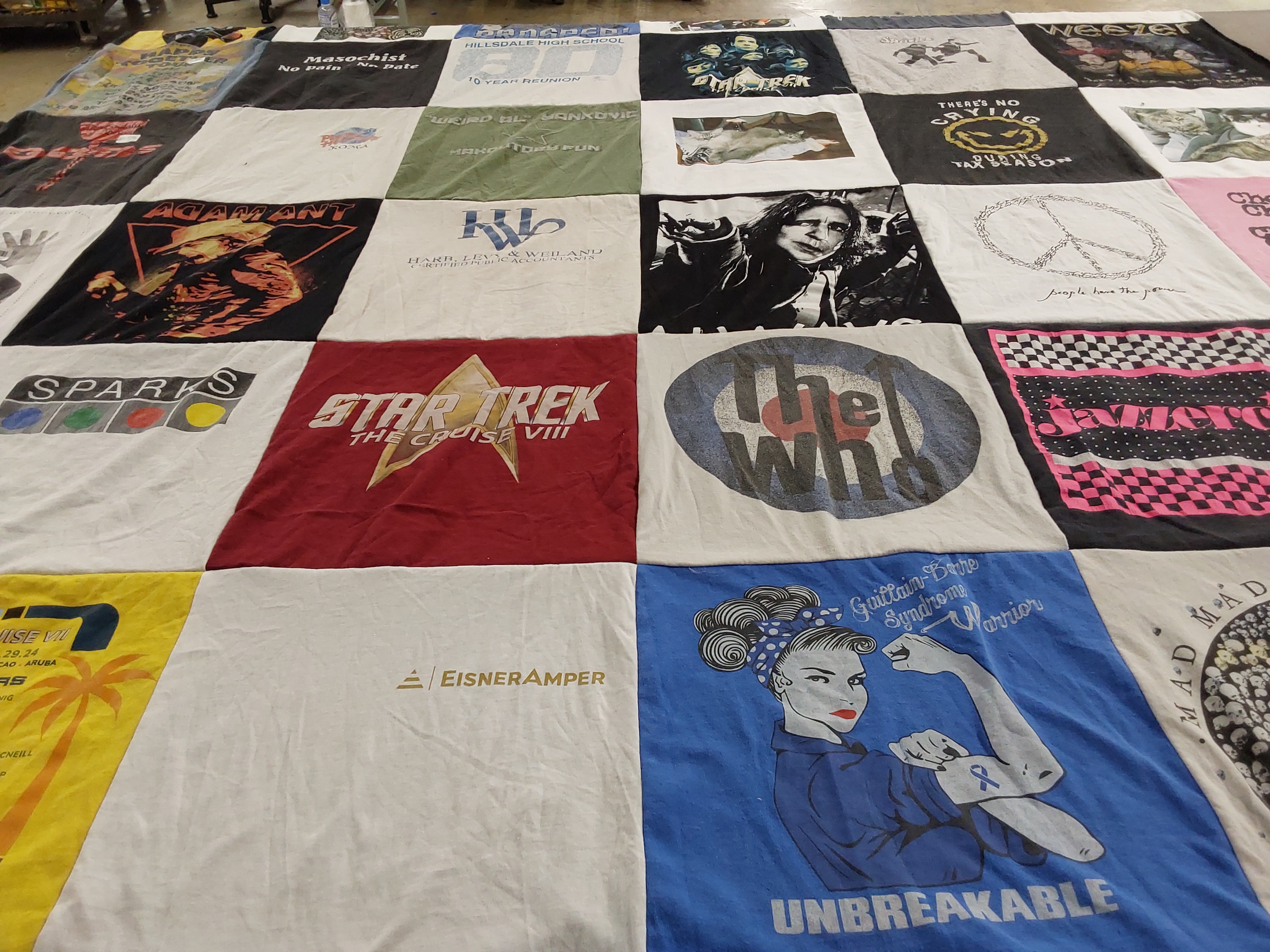 T-shirt quilt from hillsdale high school by Laura from CA