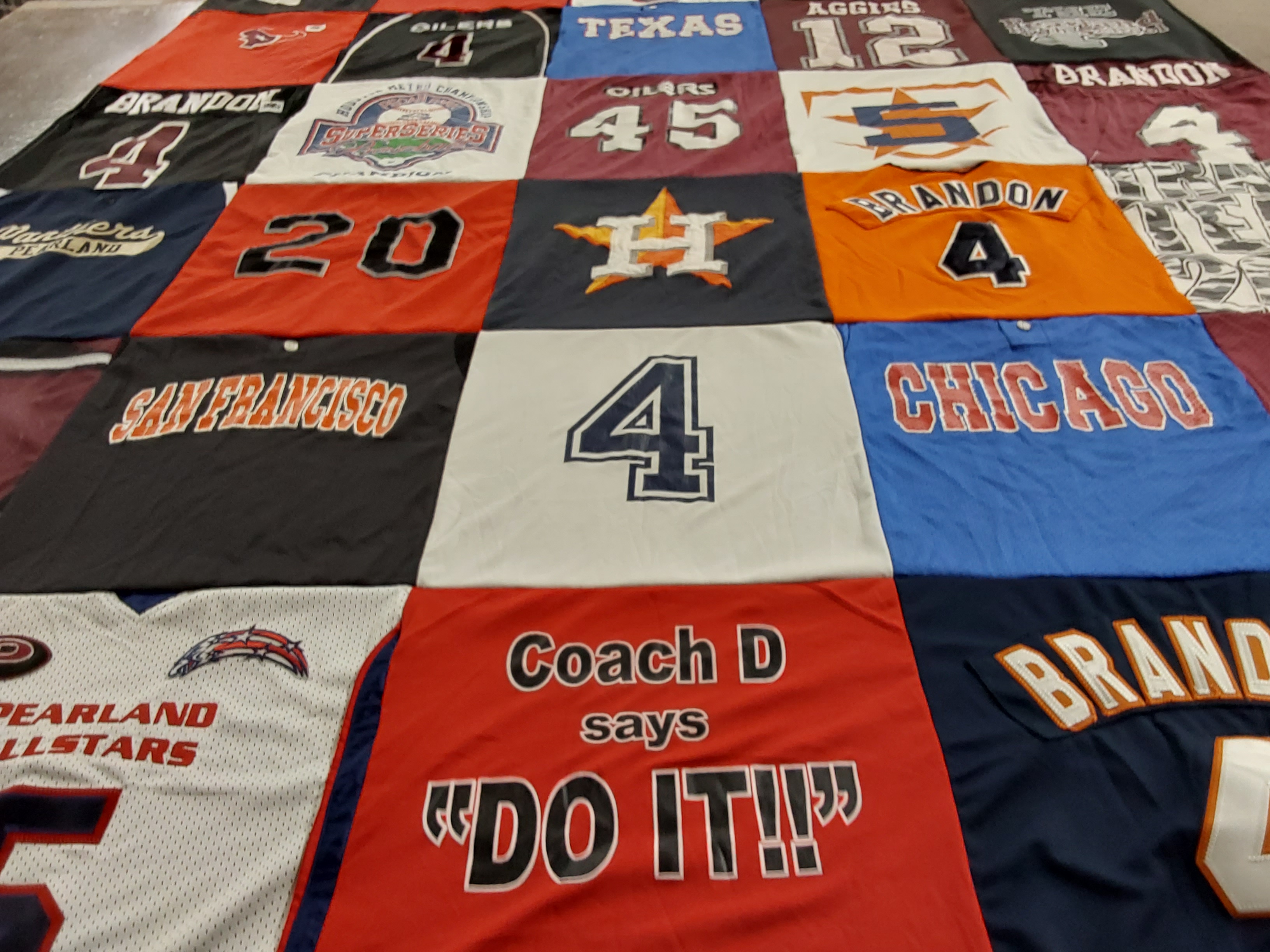 T-shirt quilt featuring pearland allstars by Amanda from TX