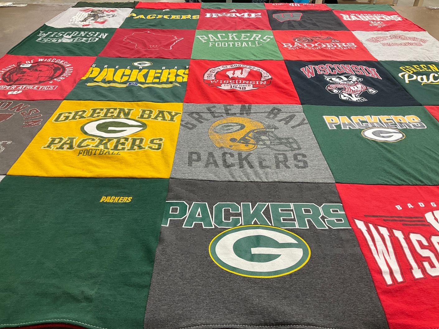 T-shirt quilt featuring green bay packers by Tanya from WI