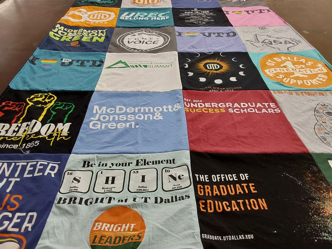 T-shirt quilt from ut dallas by Victoria from TX