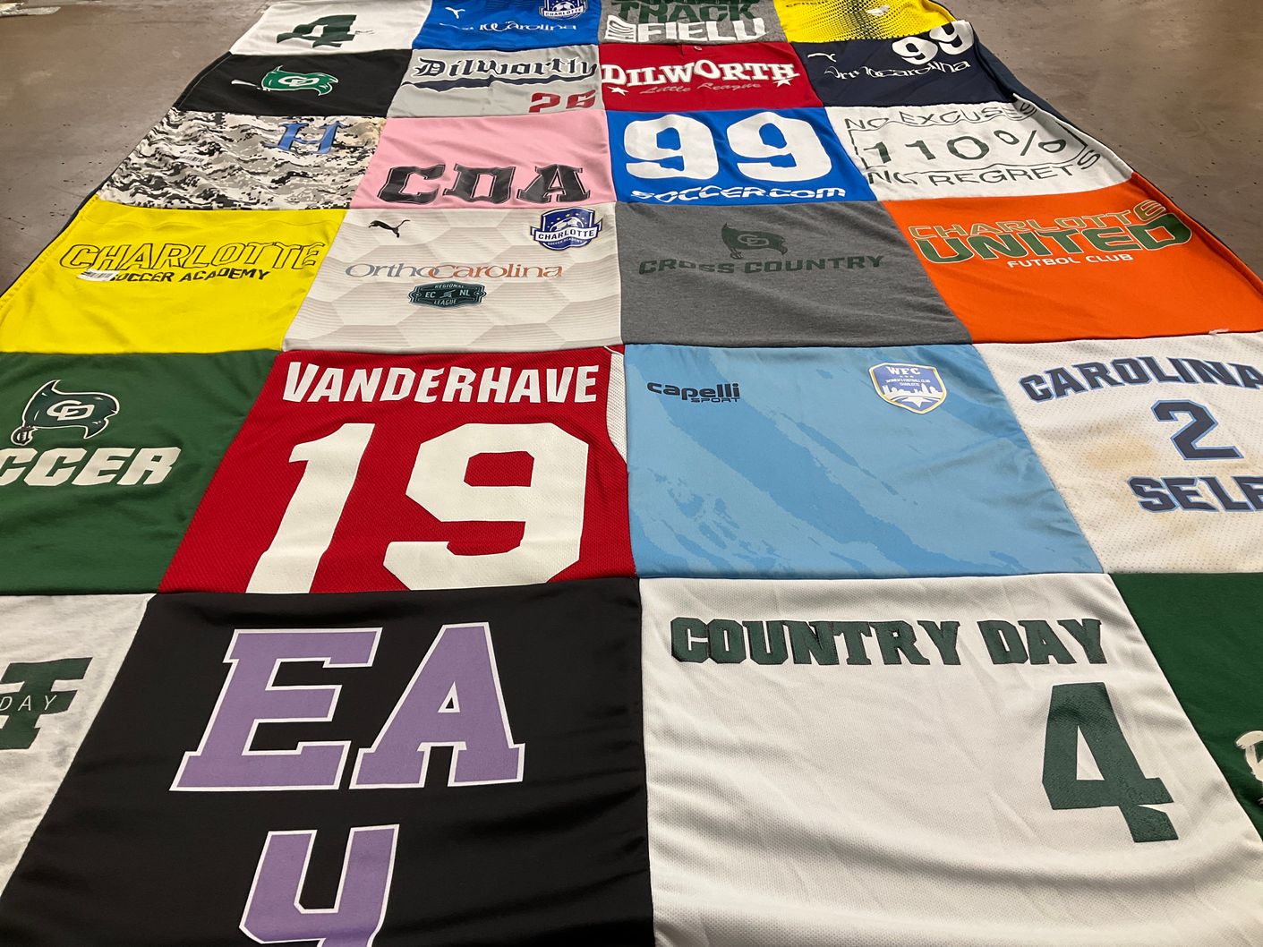 T-shirt quilt featuring charlotte united futbol club by kelly from NC
