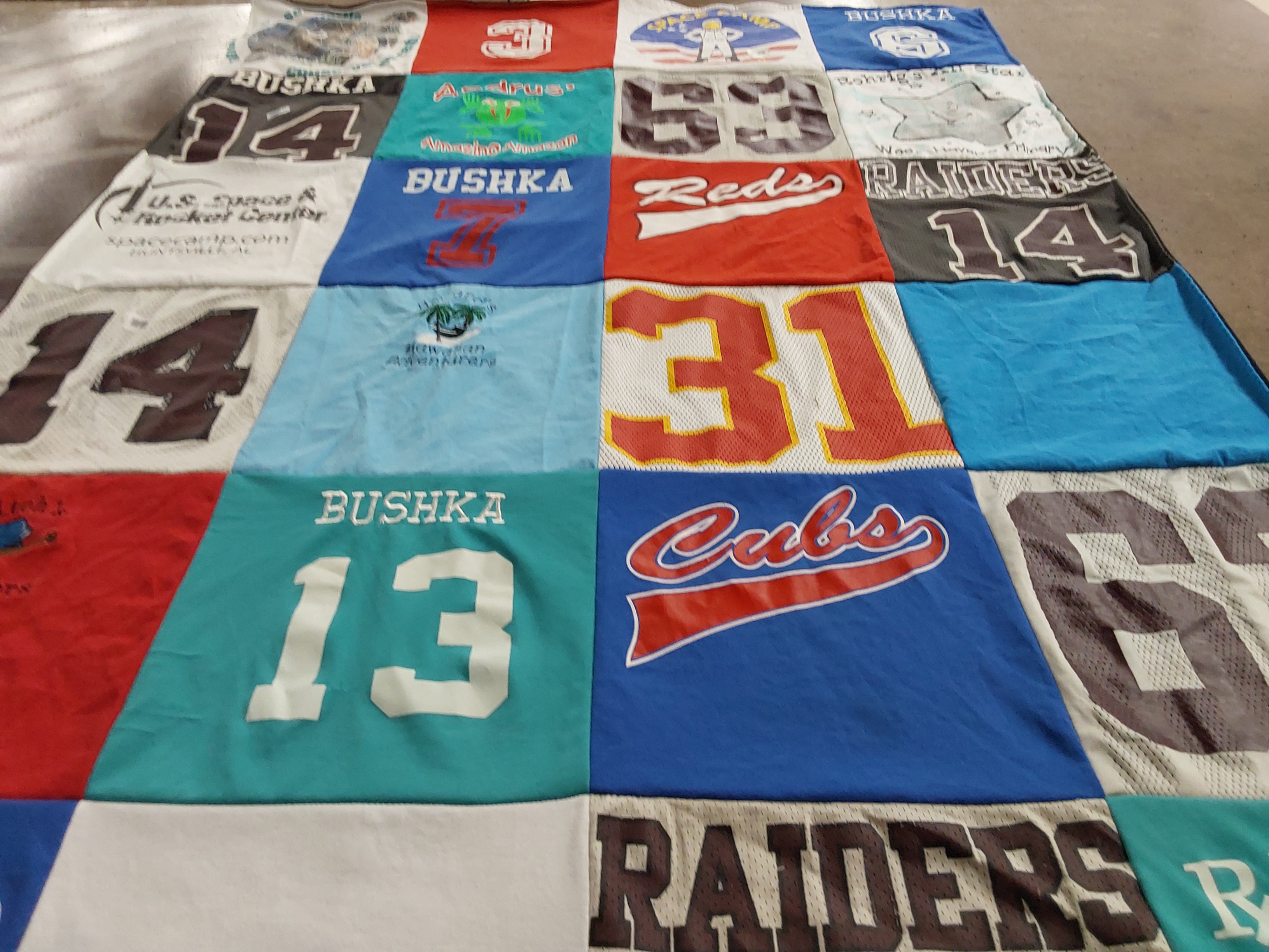 T-shirt quilt featuring raiders by Beth from FL