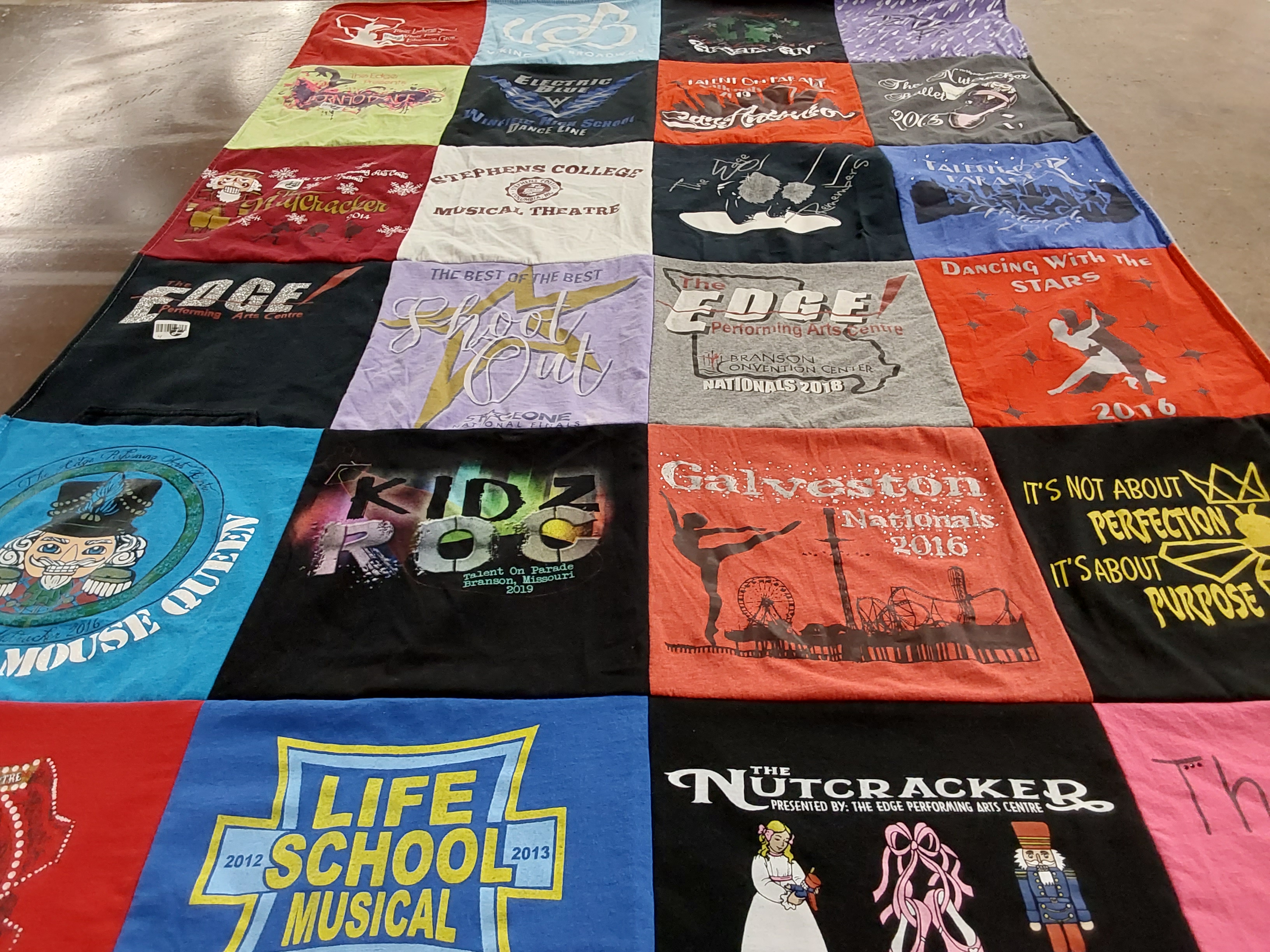 T-shirt quilt from stephens college by Carie from KS
