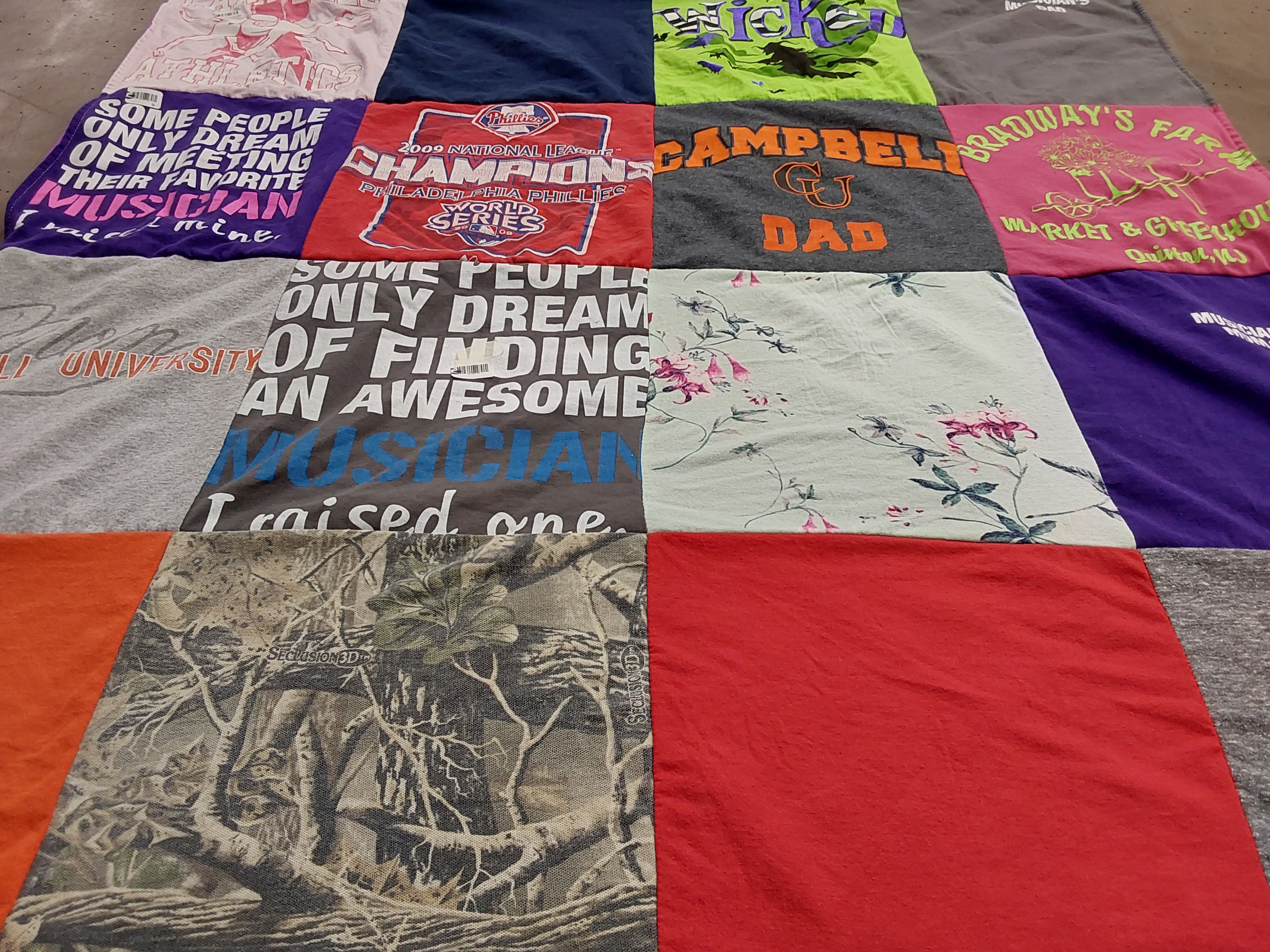 T-shirt quilt featuring philadelphia phillies by Debora  from NC