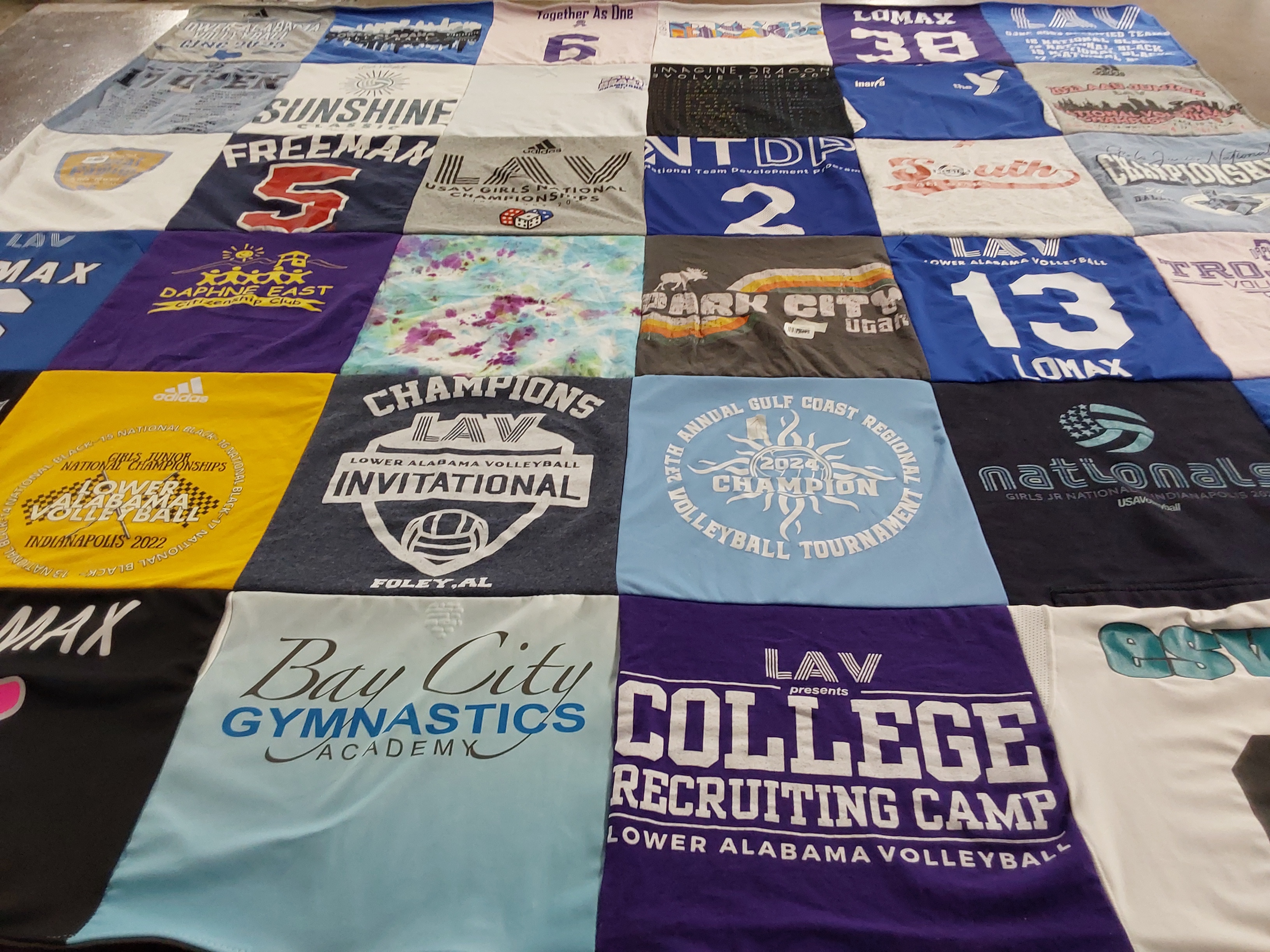 T-shirt quilt from lower alabama volleyball by Andrea from AL