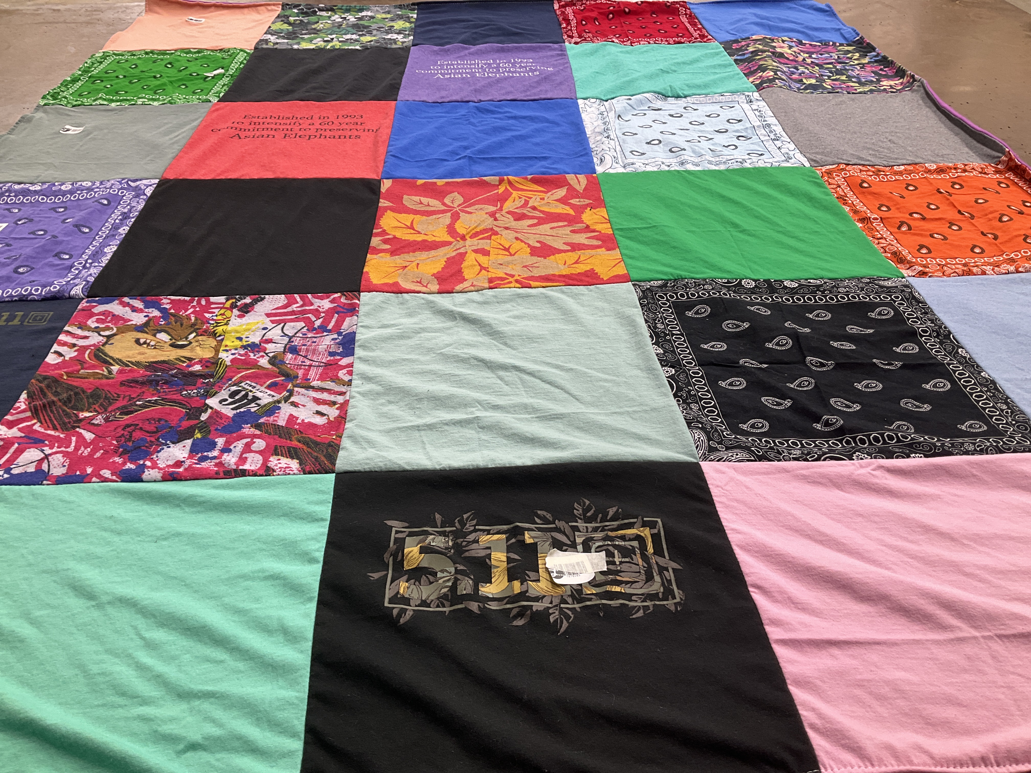 T-shirt quilt with wildlife, conservation themes by Keren from IL