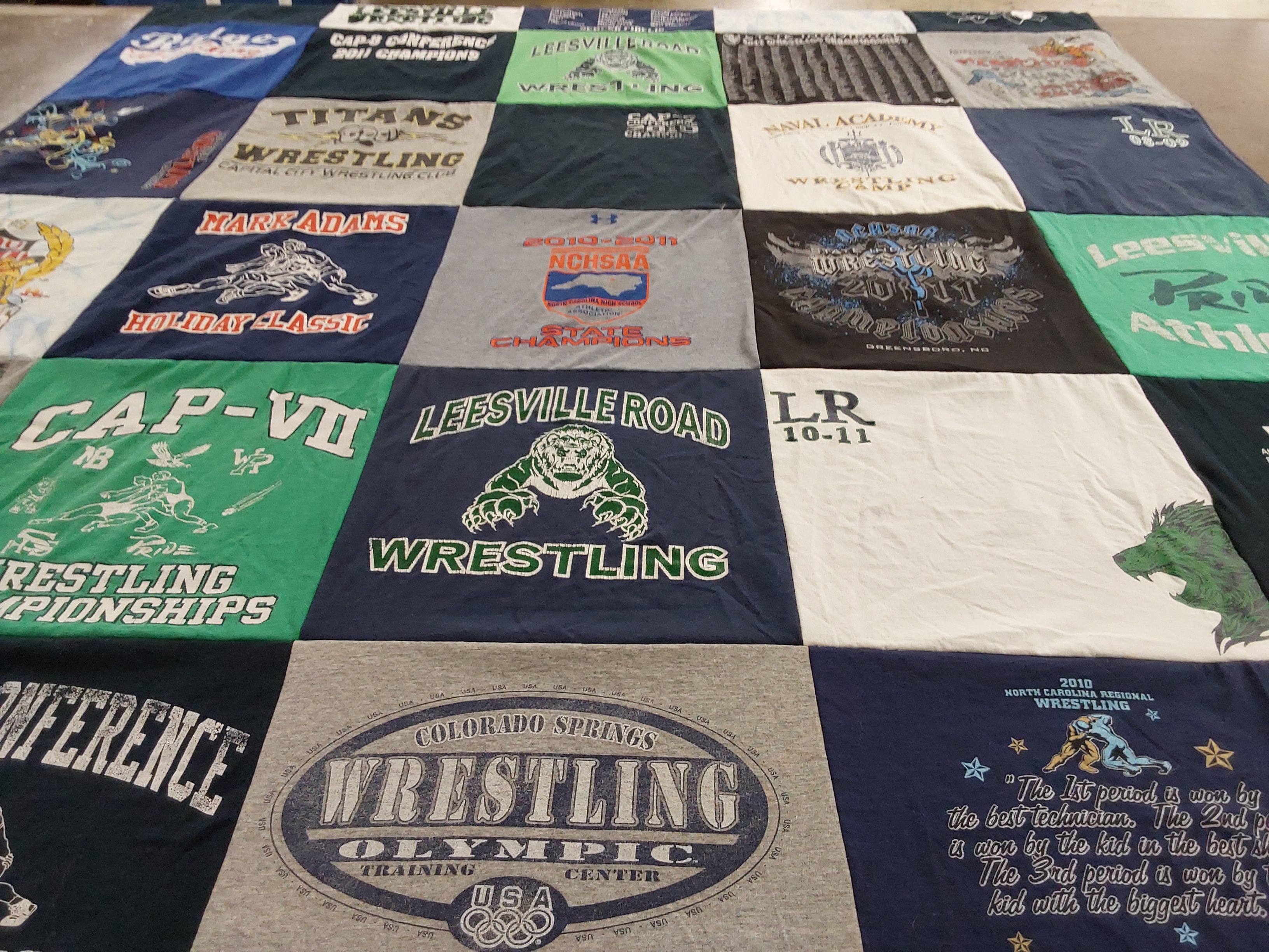 T-shirt quilt featuring titans wrestling team by Amanda from GA