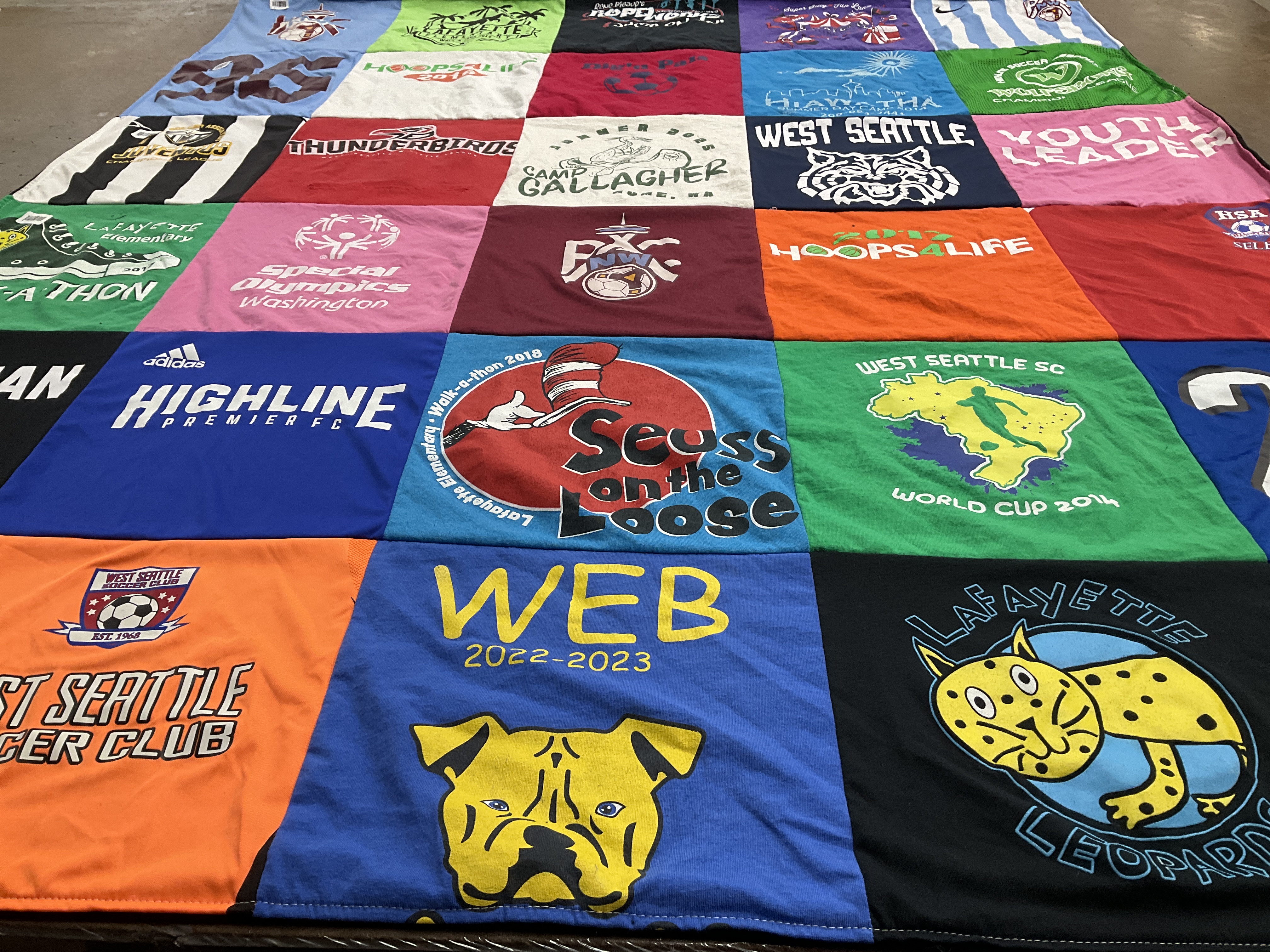 T-shirt quilt featuring west seattle soccer club by Brandi from WA