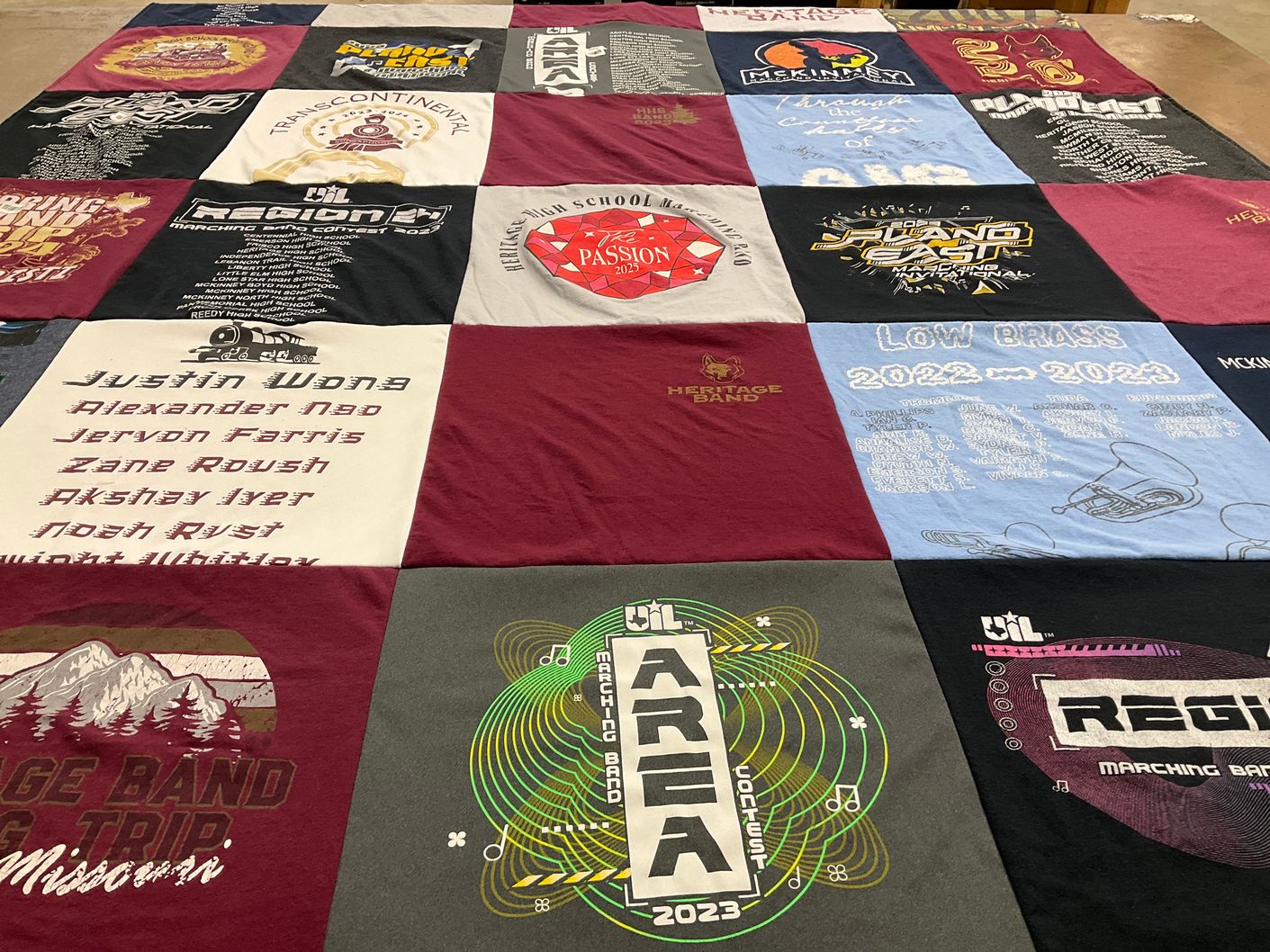T-shirt quilt featuring mckinney high school marching band, heritage middle school band by Jessica from TX