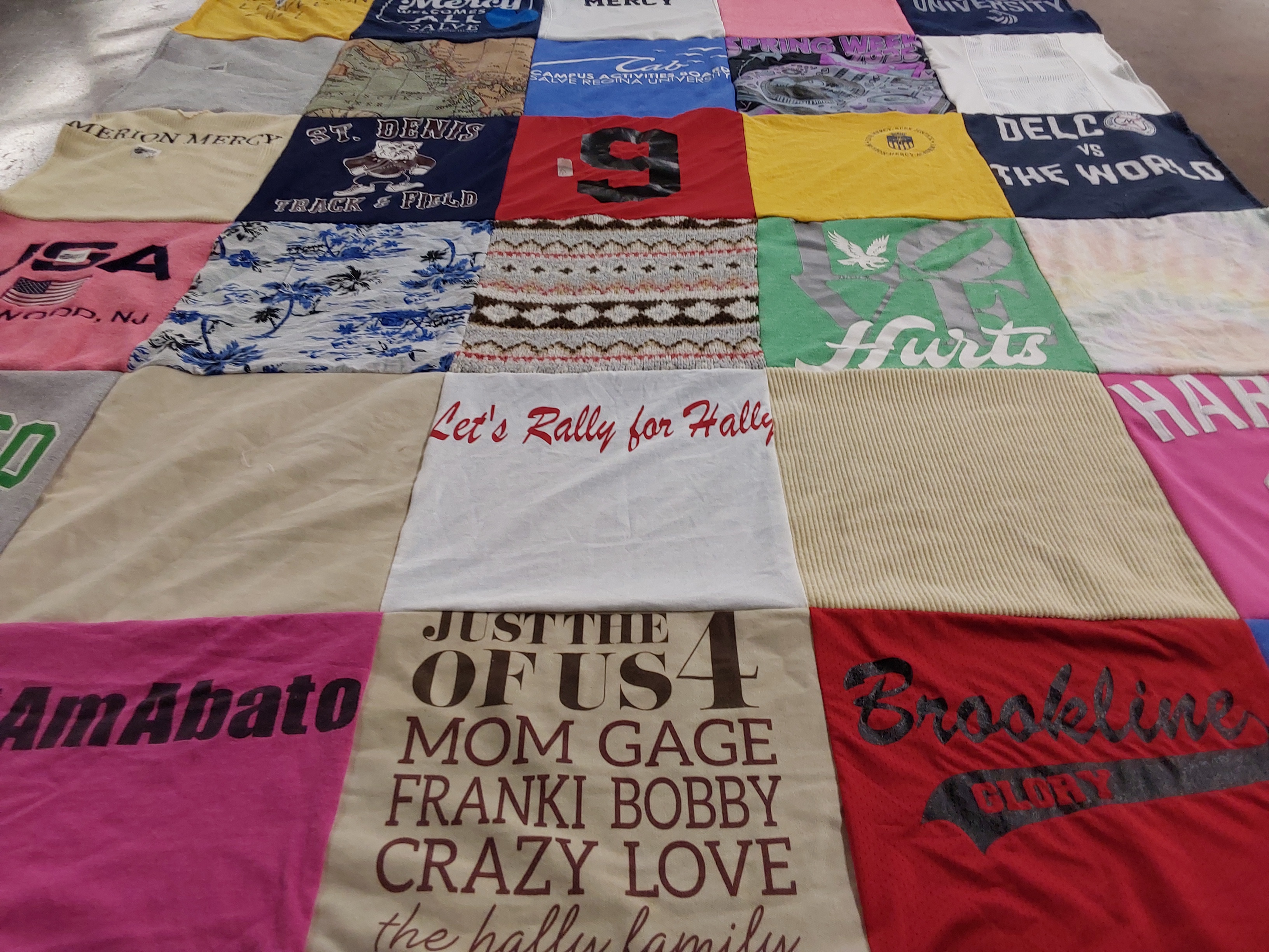 T-shirt quilt featuring st. denis track and field by Veronica from PA