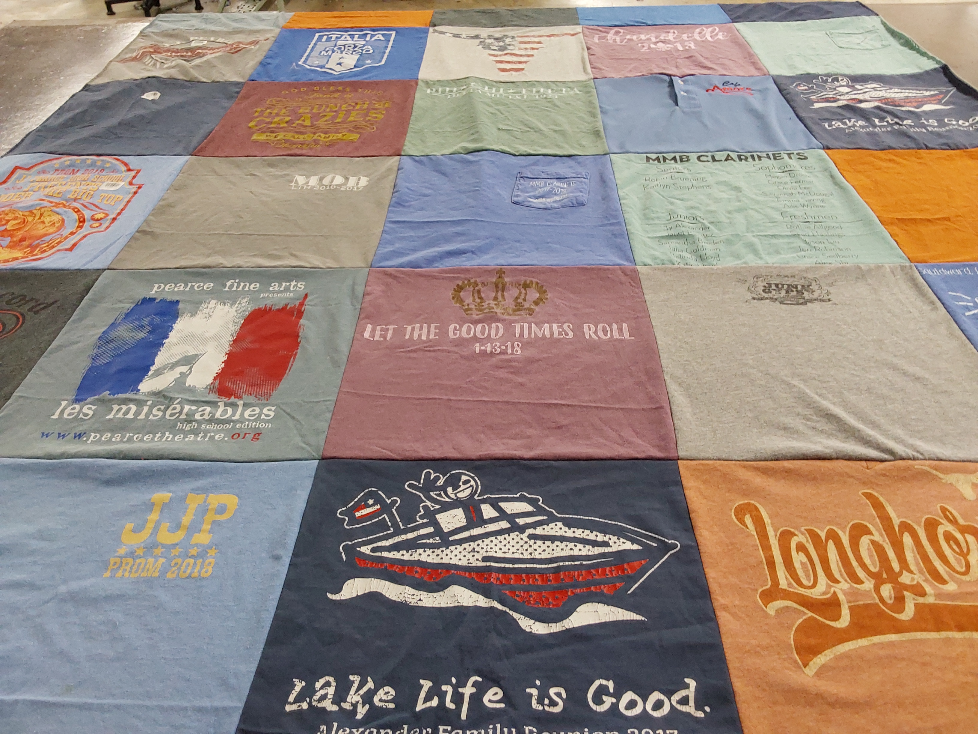 T-shirt quilt featuring mmb clarinets by Keri from TX