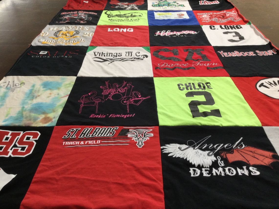 T-shirt quilt from st albans high school by Amy from WV