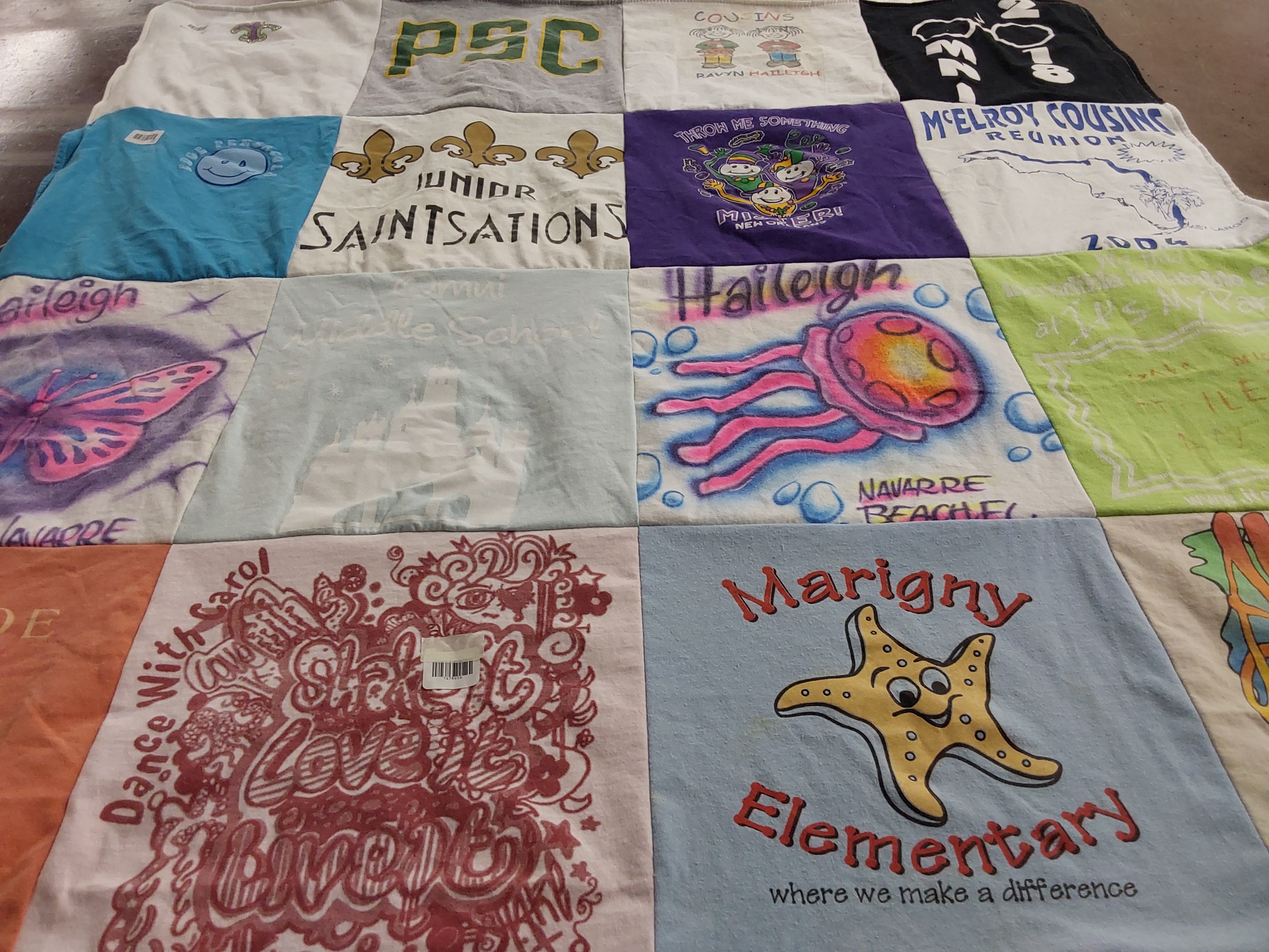 T-shirt quilt from pensacola state college by Melissa from FL