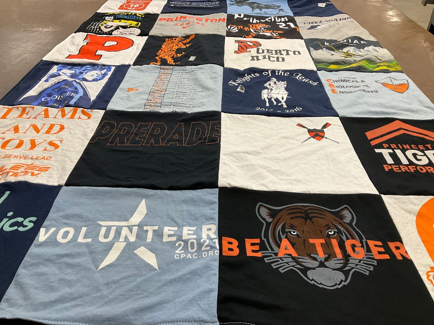 T-shirt quilt featuring princeton tigers by Peter from NJ