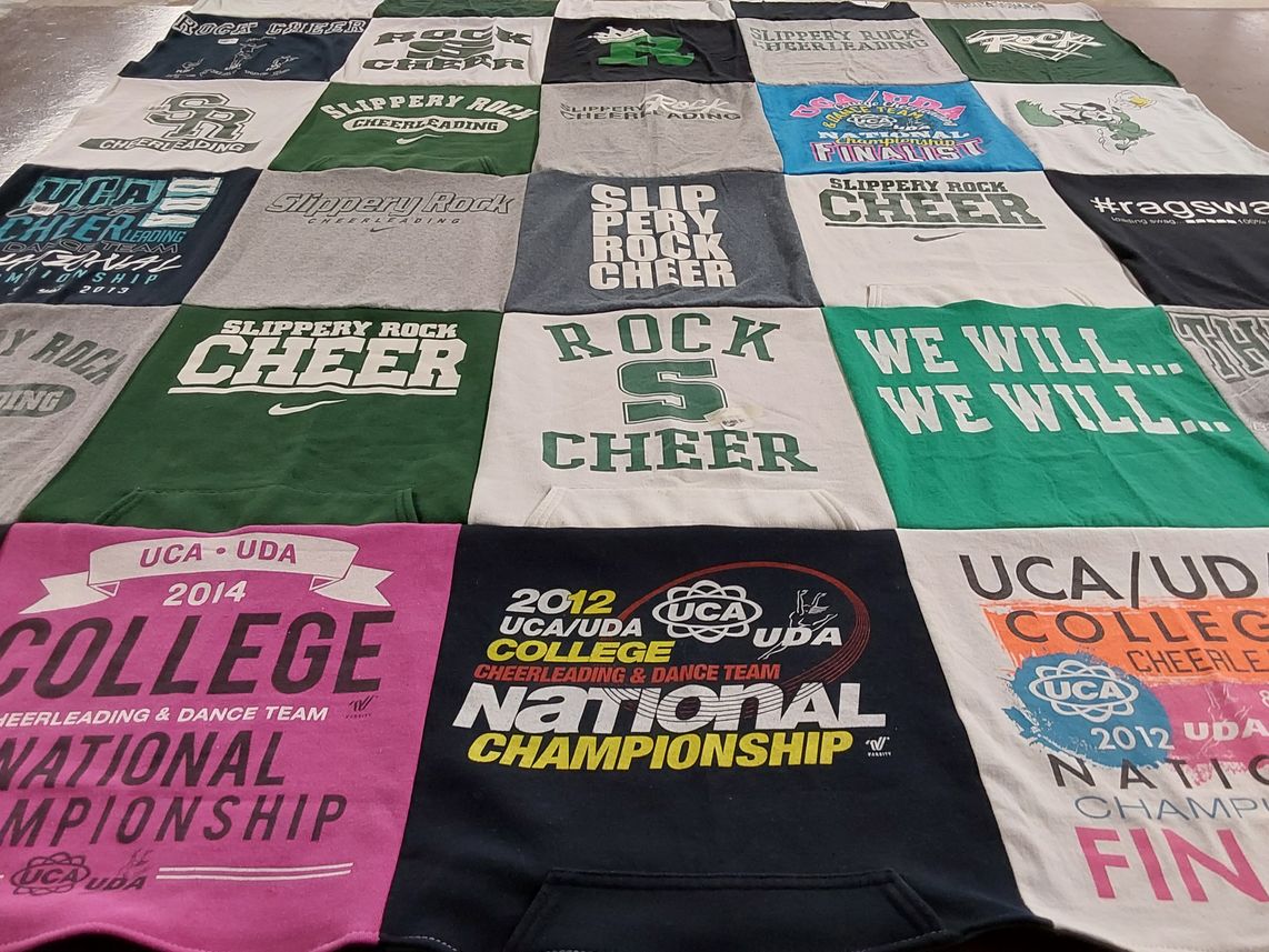 T-shirt quilt from slippery rock university by Michelle from PA
