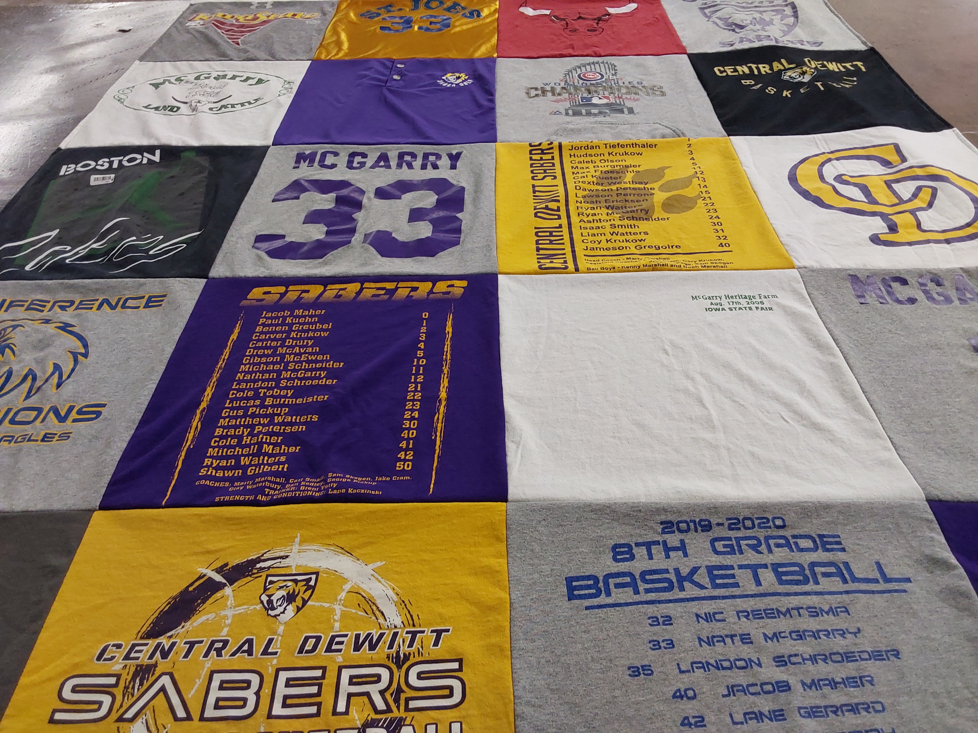 T-shirt quilt featuring central de witt sabers by Jennifer from IA