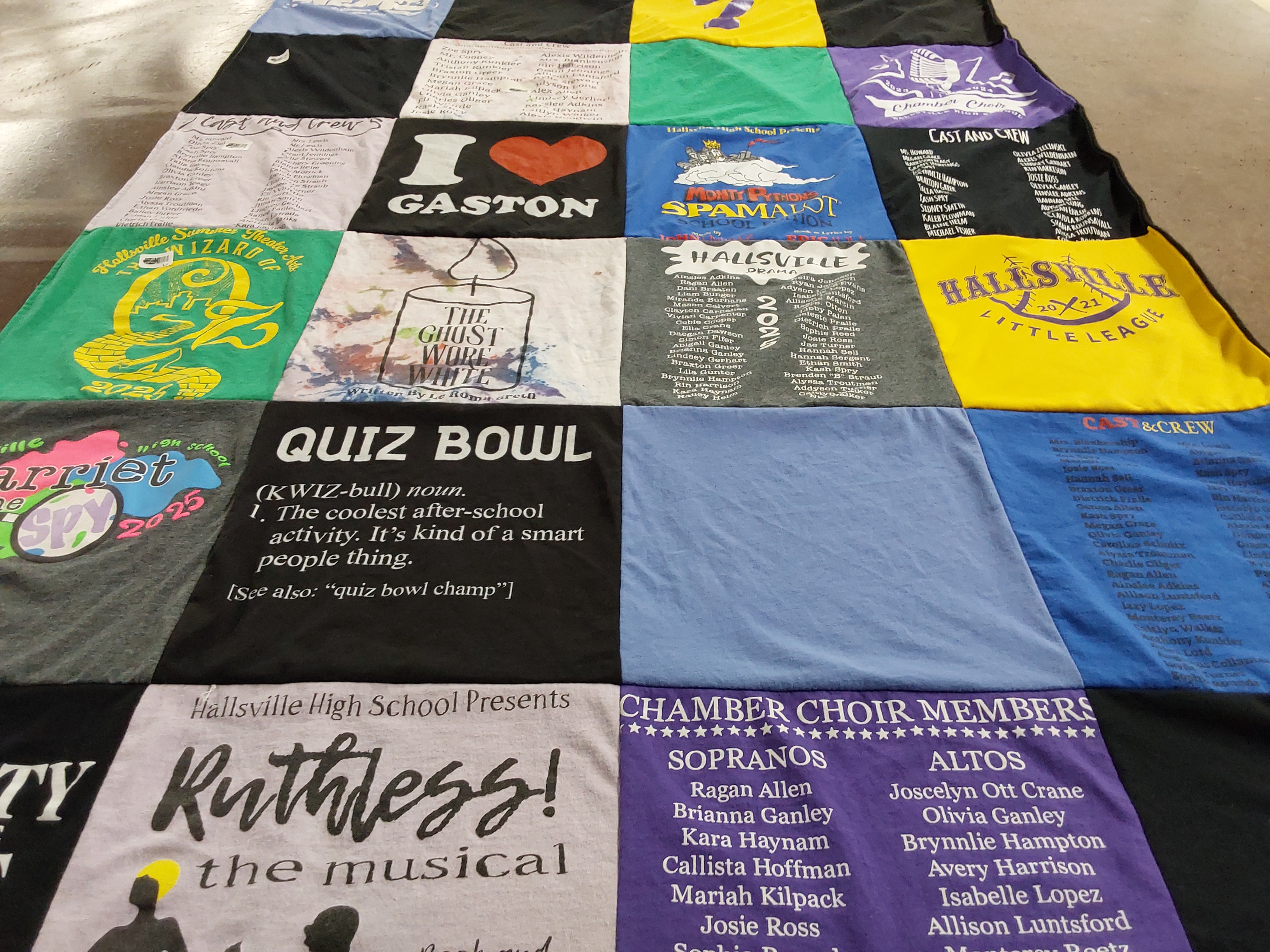 T-shirt quilt from hallsville high school by Jessica from MO