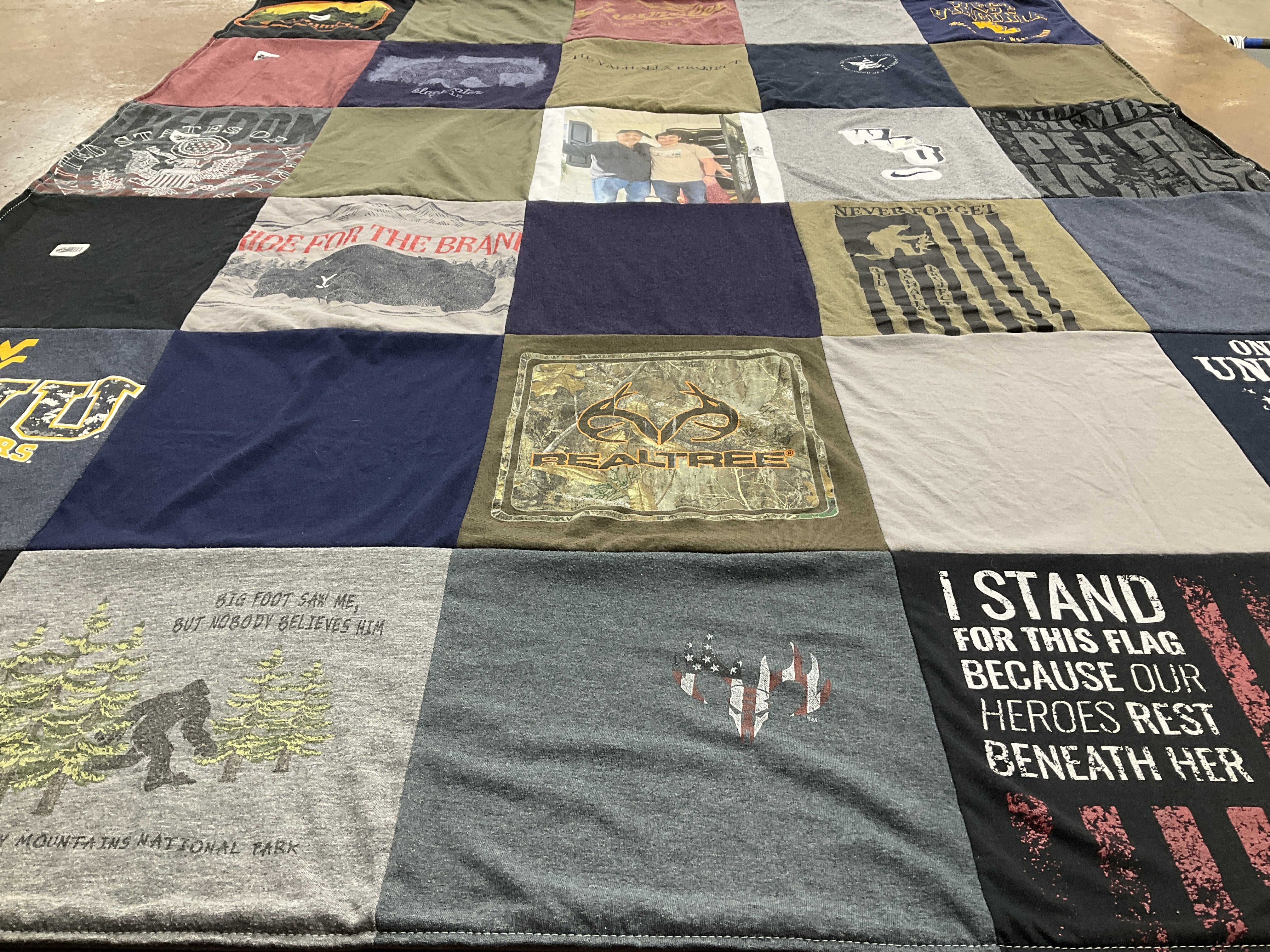 T-shirt quilt from west virginia university by Aubrey from WV