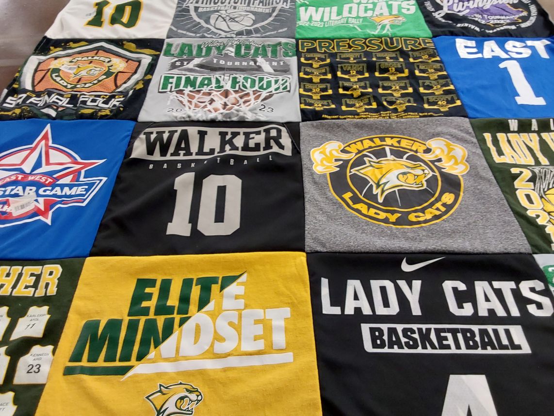 T-shirt quilt featuring walker lady cats basketball by Anissa from LA