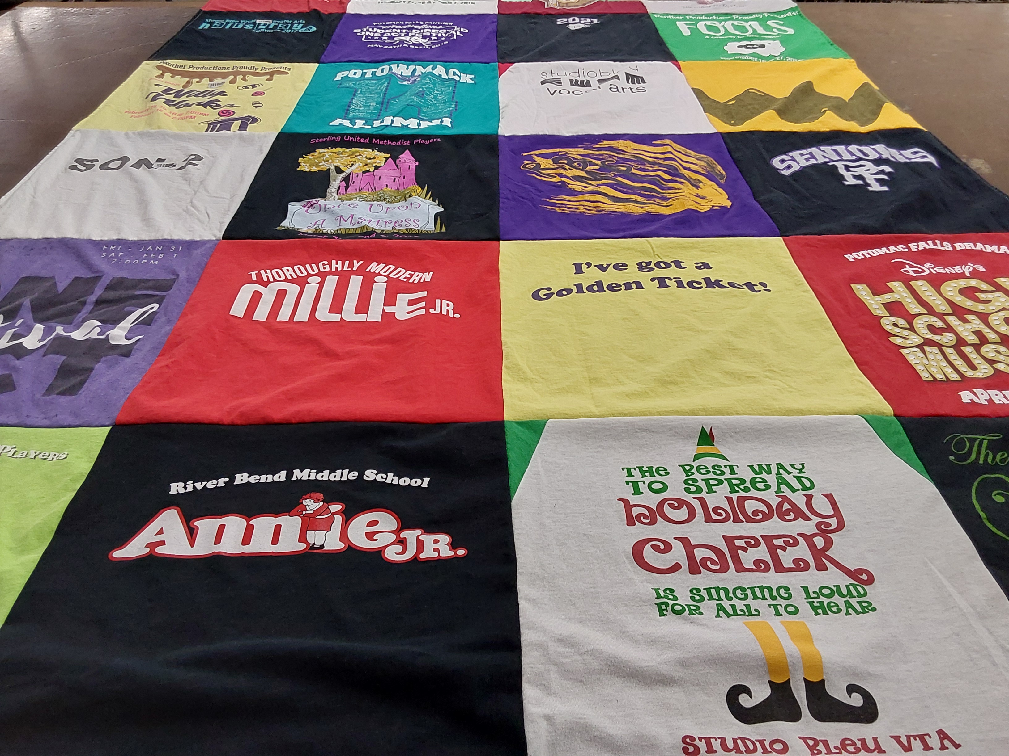 T-shirt quilt from river bend middle school by Meridith from VA