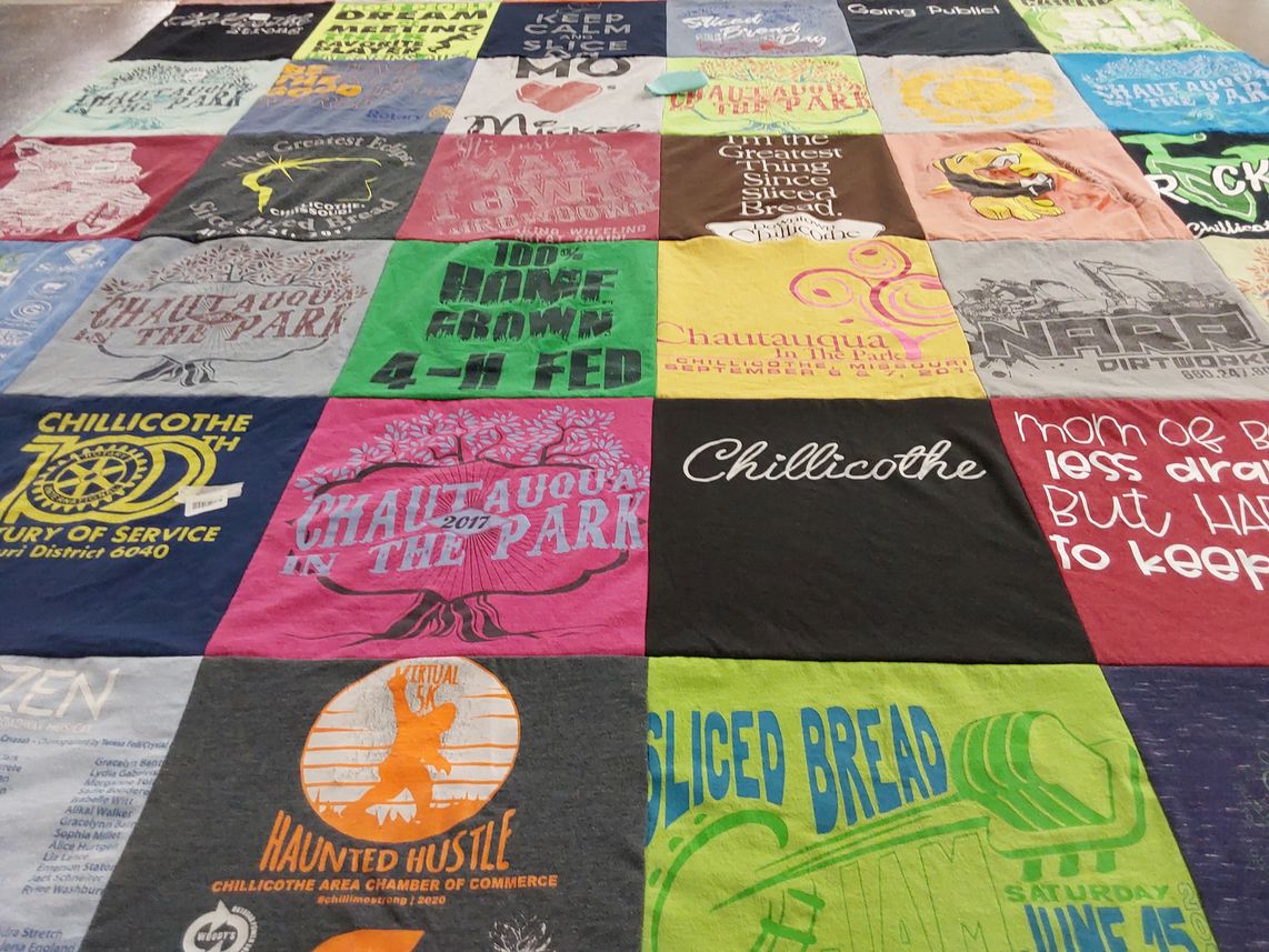 T-shirt quilt with community events, 4-h themes by Crystal from MO