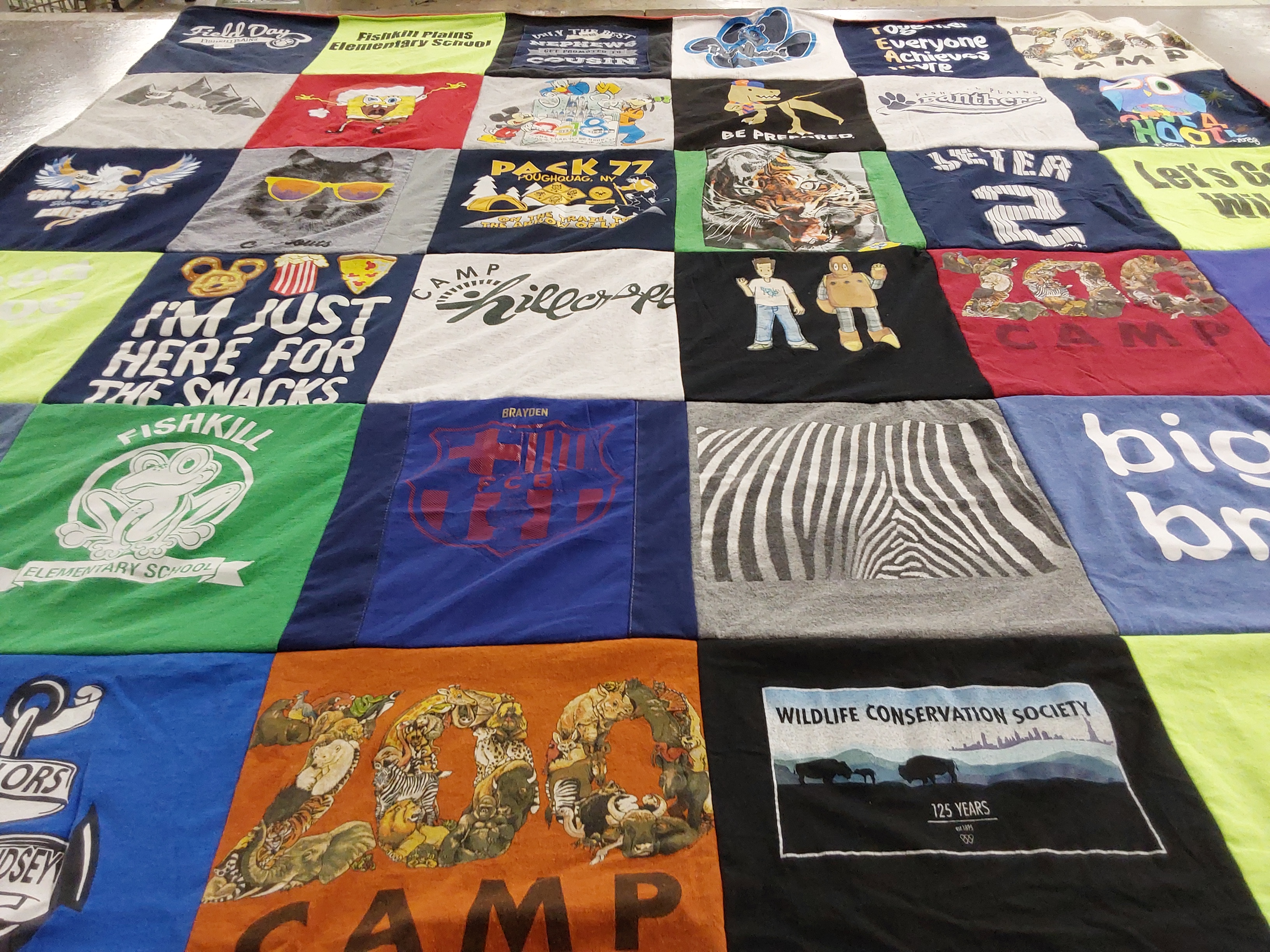 T-shirt quilt from fishkill elementary school by Janine from NY