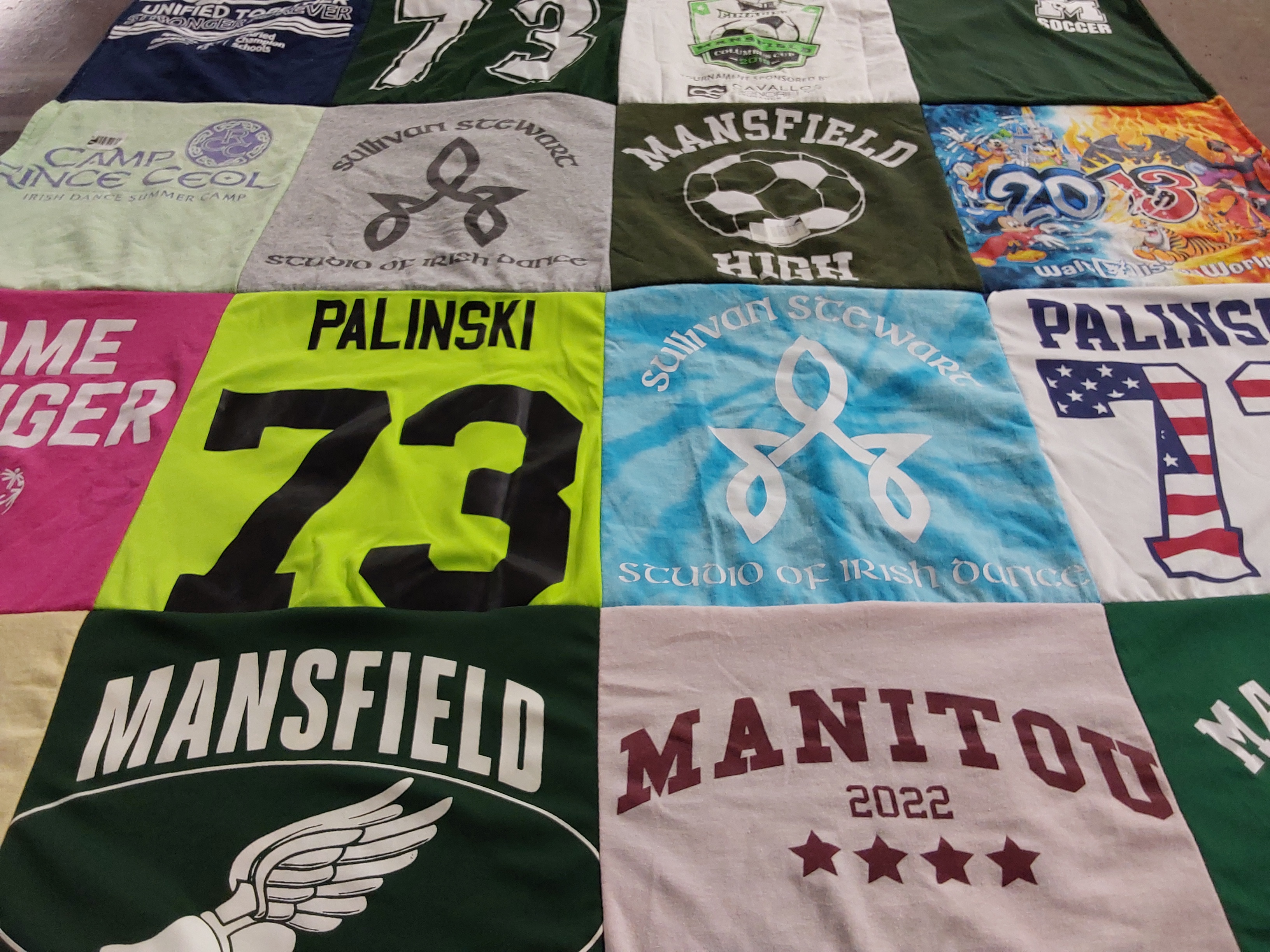 T-shirt quilt from mansfield high school by Cheryl from MA