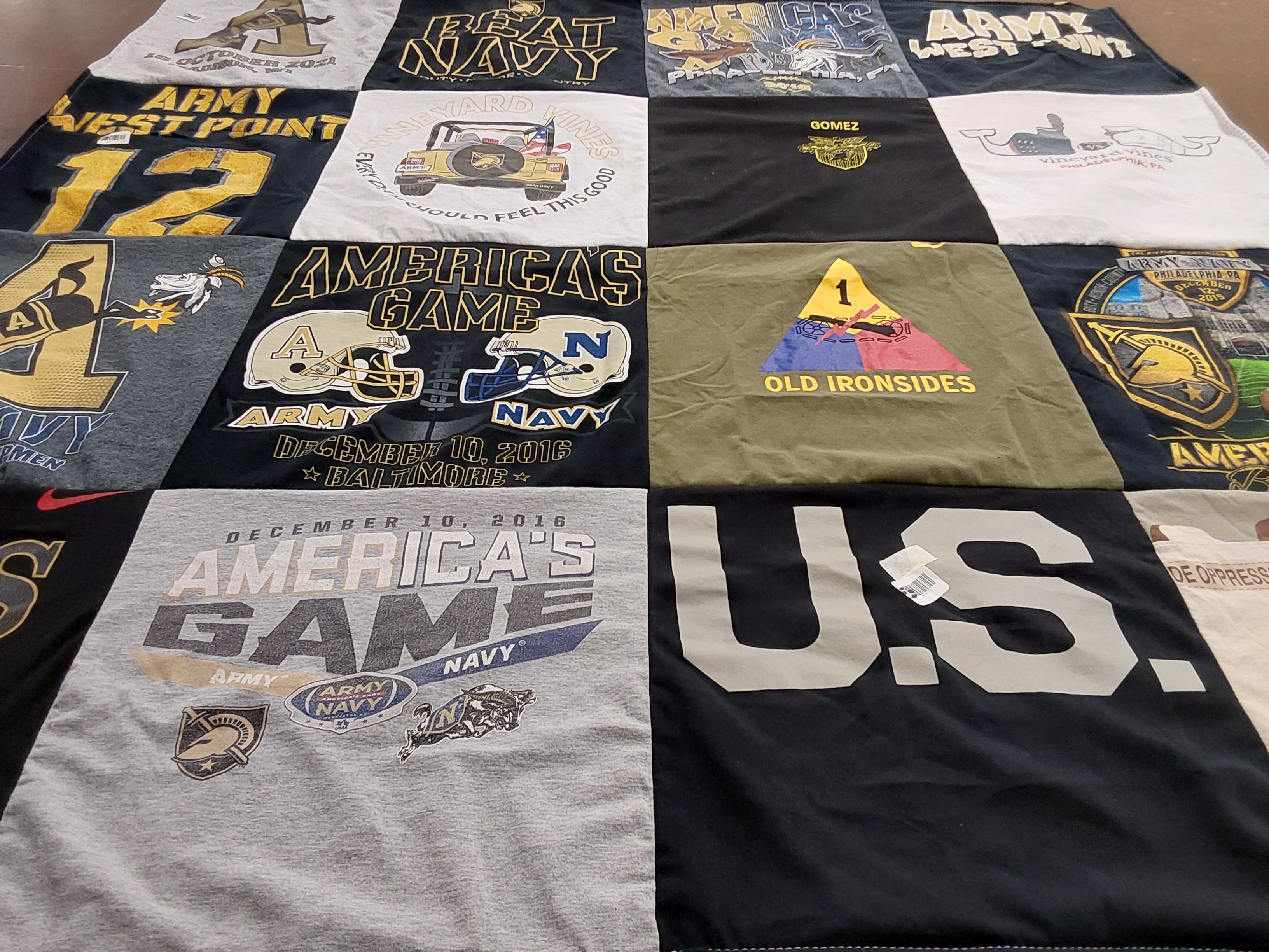 T-shirt quilt featuring united states naval academy football by Elizabeth from NC