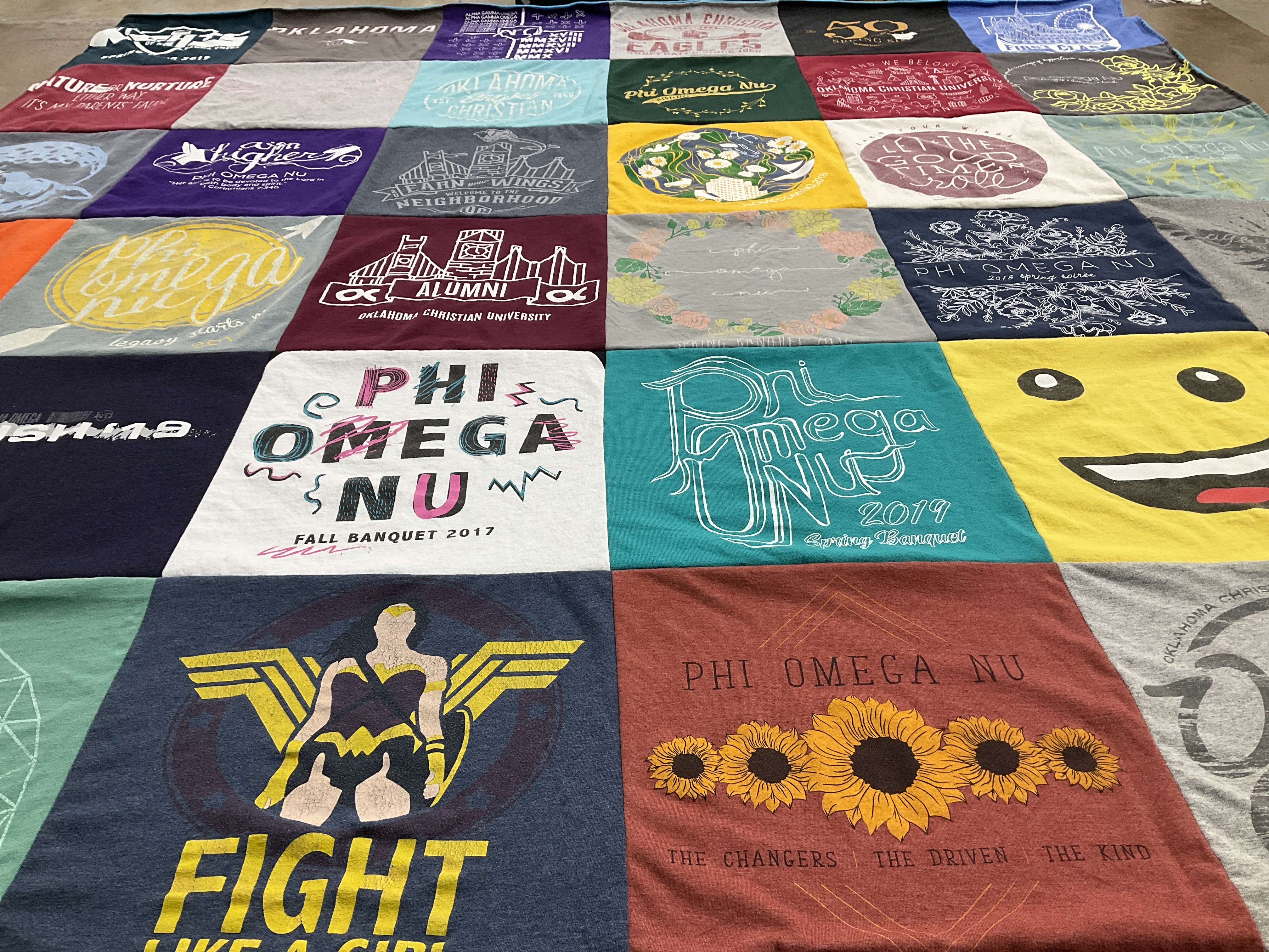 T-shirt quilt from oklahoma christian university by Sarah from MO