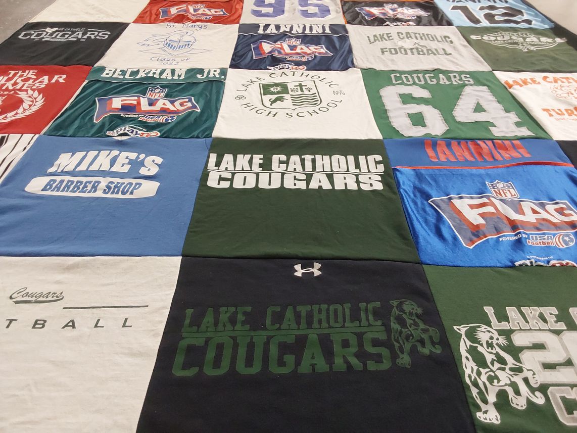 T-shirt quilt featuring lake catholic cougars by Jennifer from OH