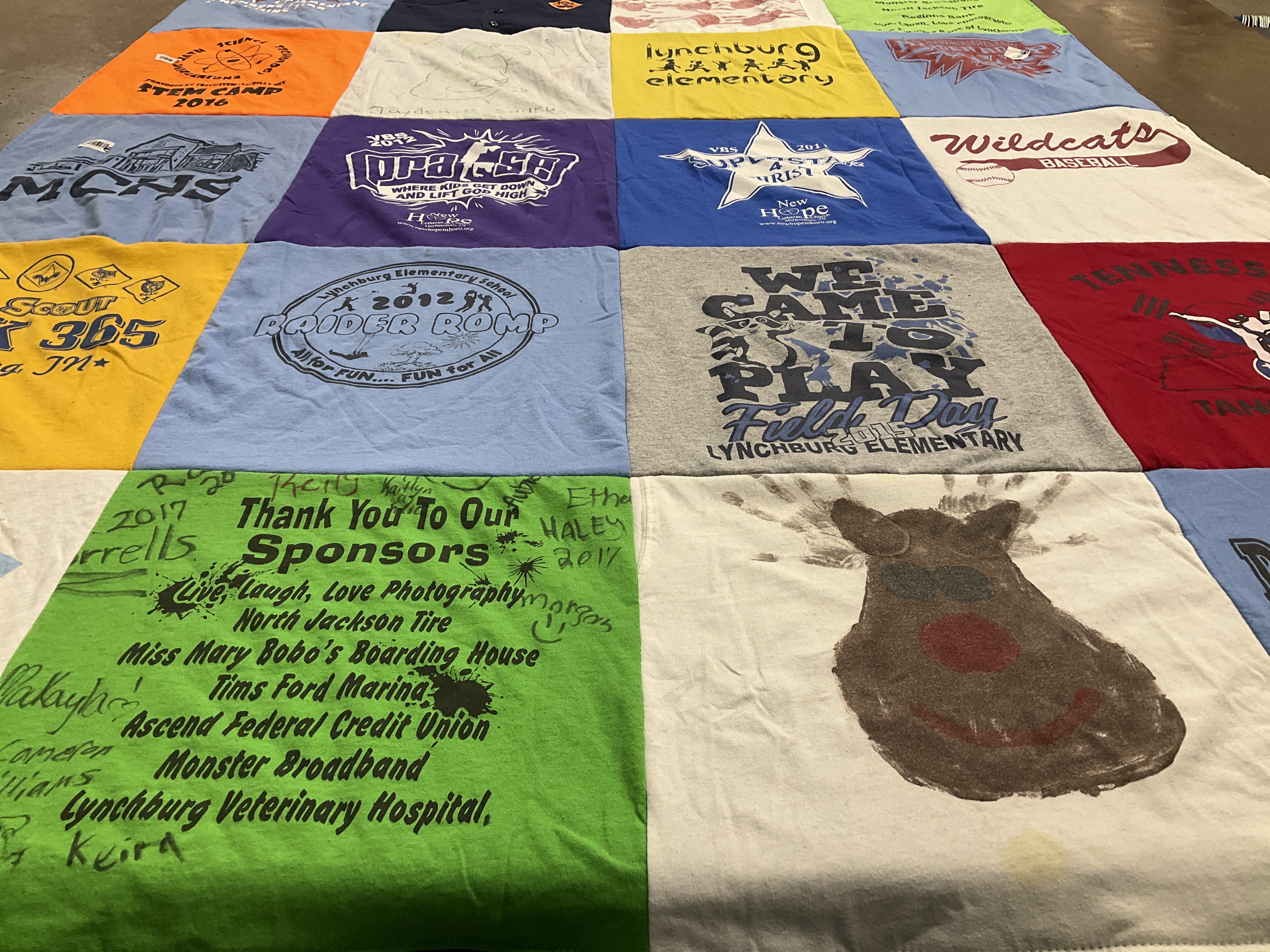 T-shirt quilt featuring wildcats baseball by Jeannine from TN
