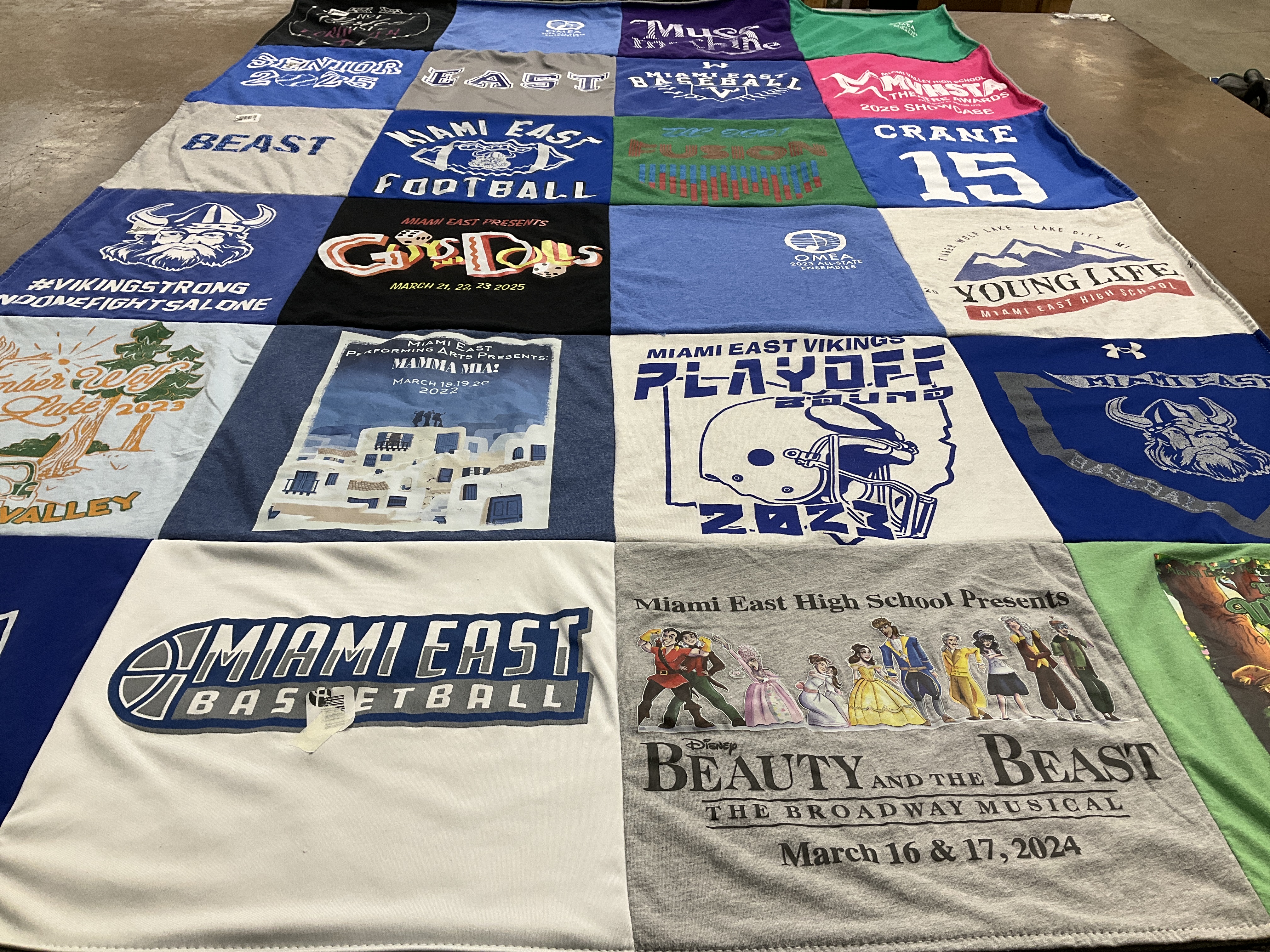 T-shirt quilt featuring miami east vikings by Kathryn from OH