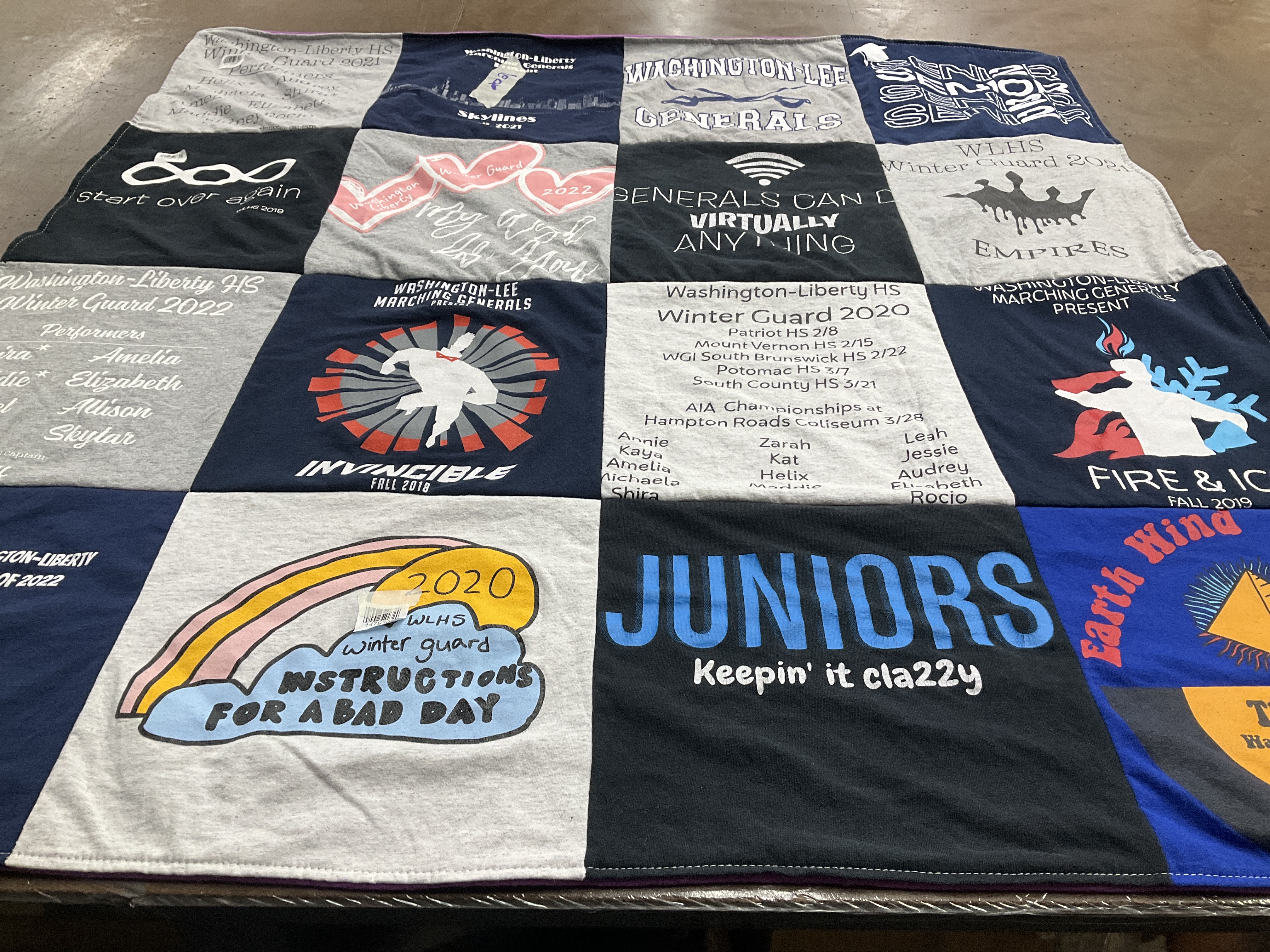 T-shirt quilt featuring washington-liberty high school marching generals by Samara from VA