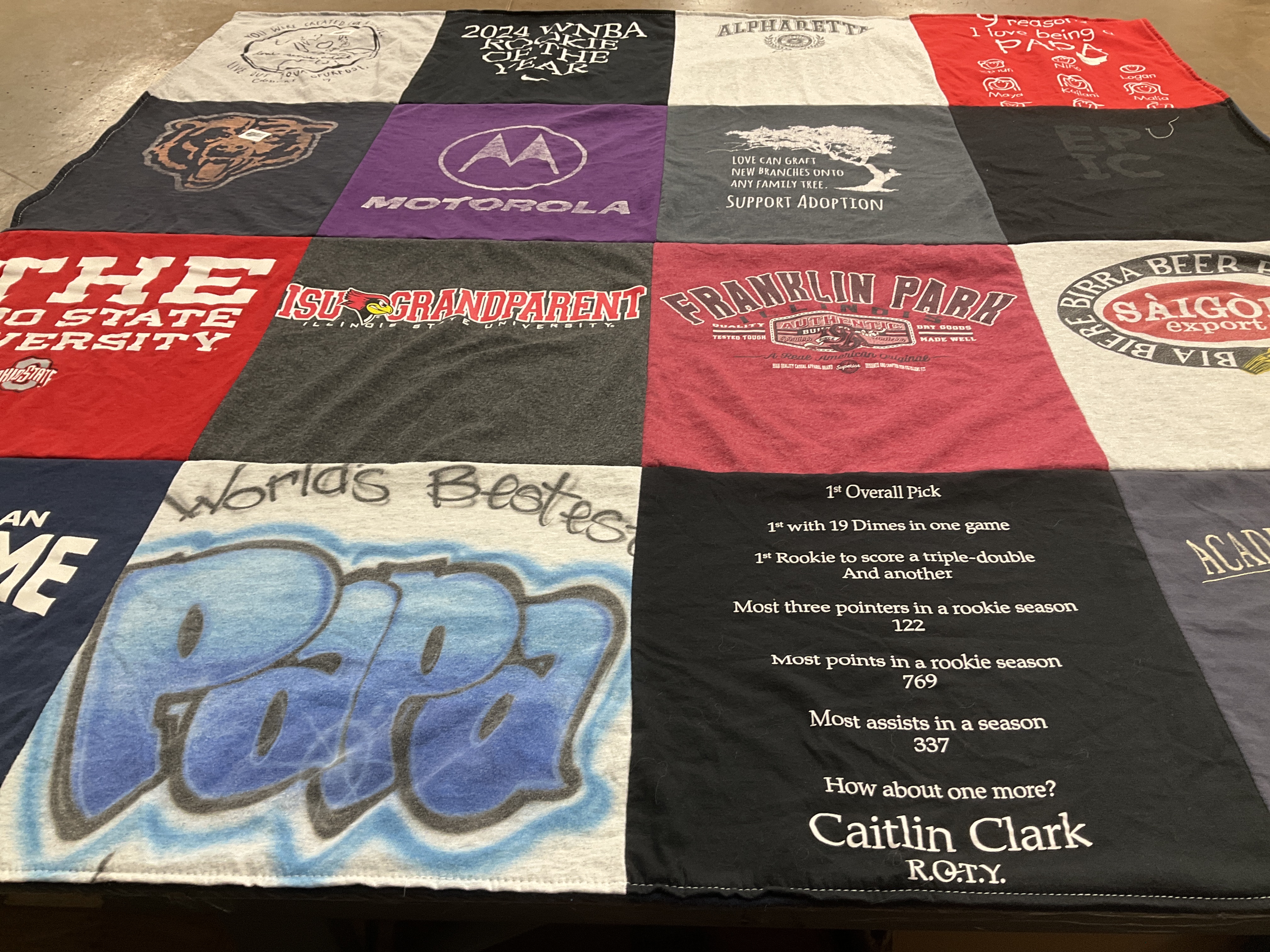 T-shirt quilt featuring chicago bears by MARIA from IL