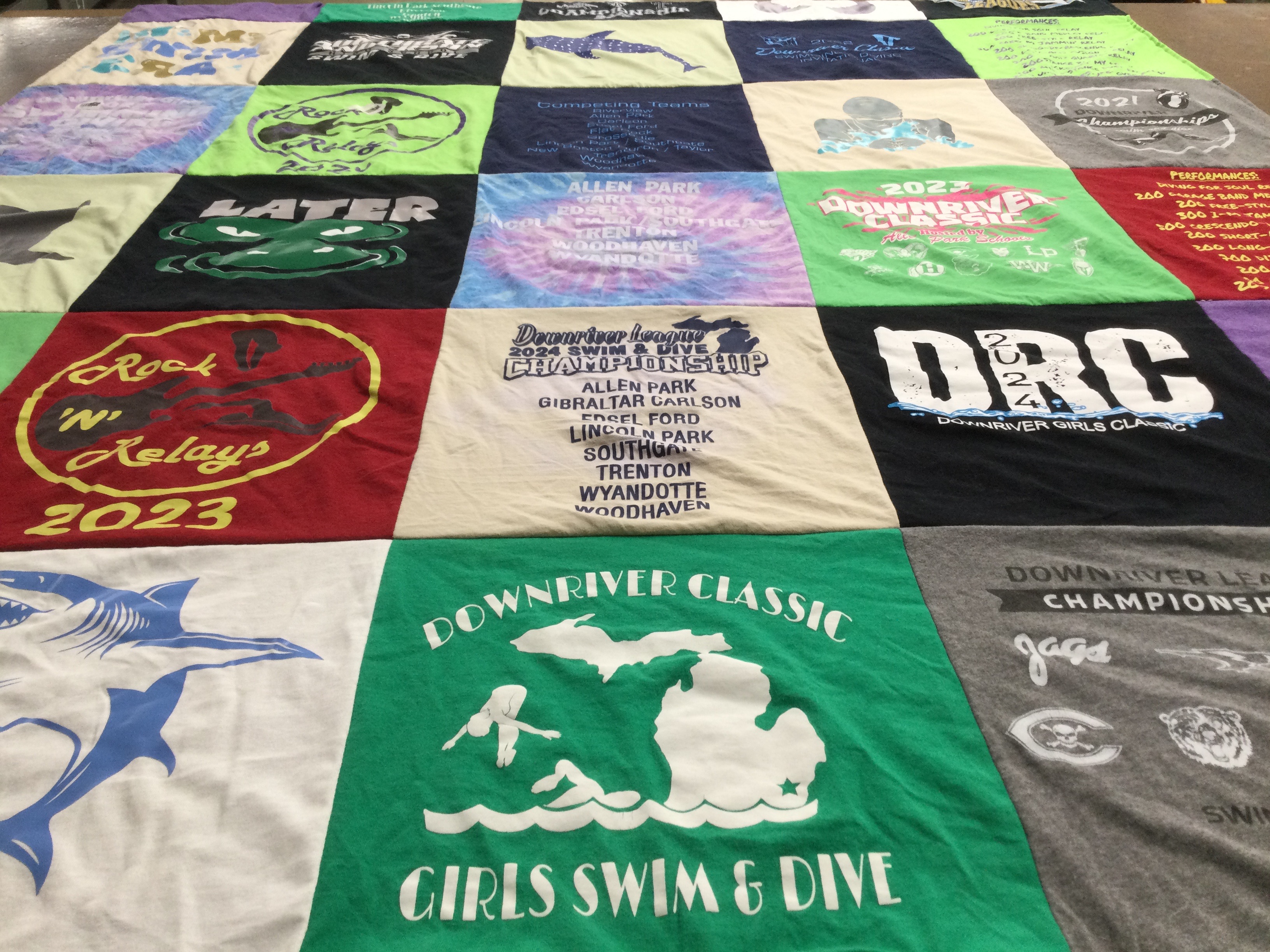 T-shirt quilt from allen park high school, gibraltar carlson high school by Tiffany from MI