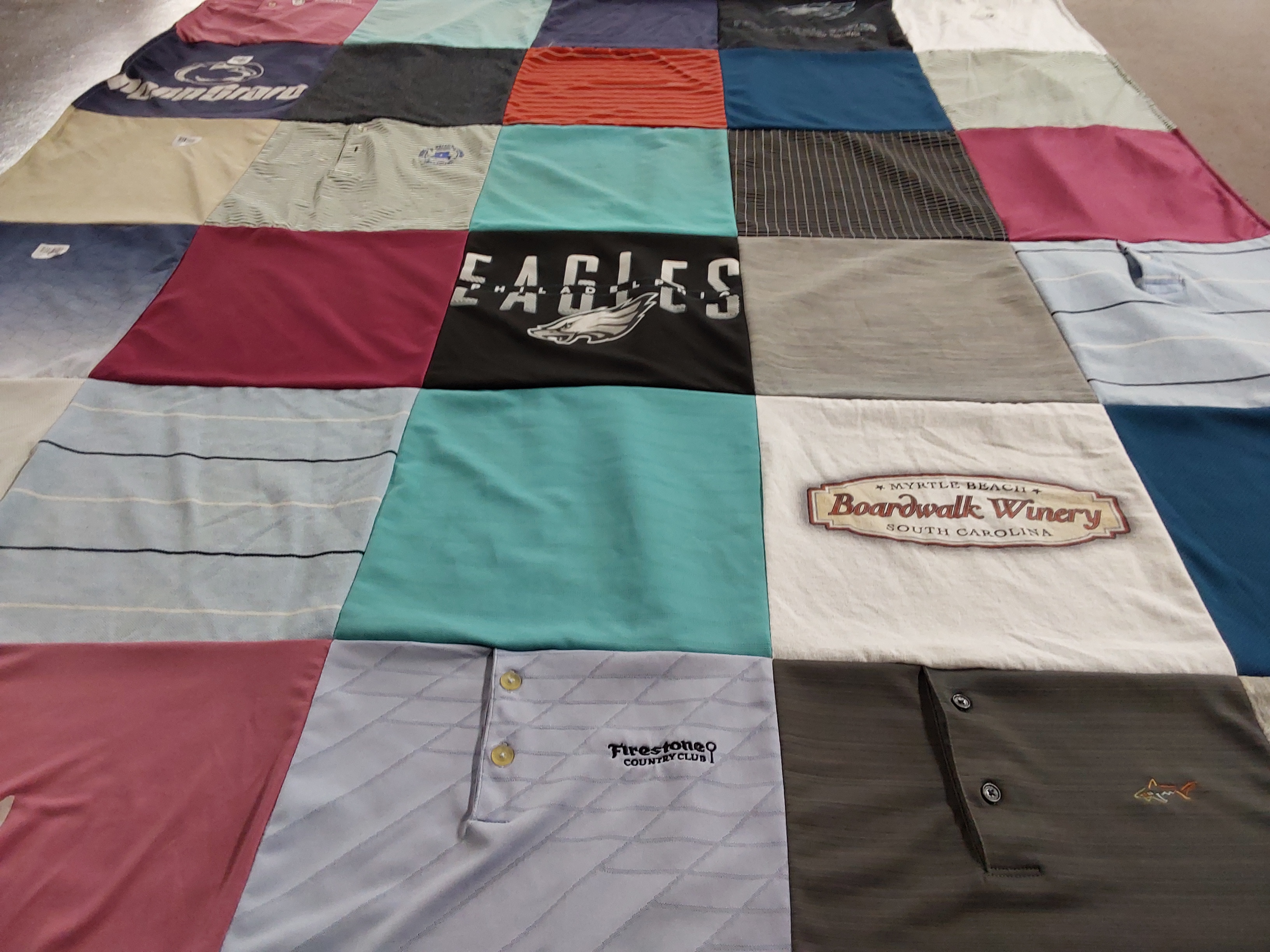 T-shirt quilt featuring eagles by Kim from PA