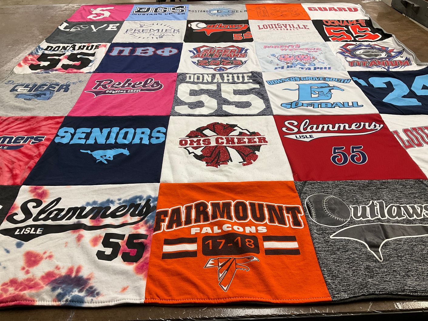 T-shirt quilt featuring slammers, mustangs by Dana from IL