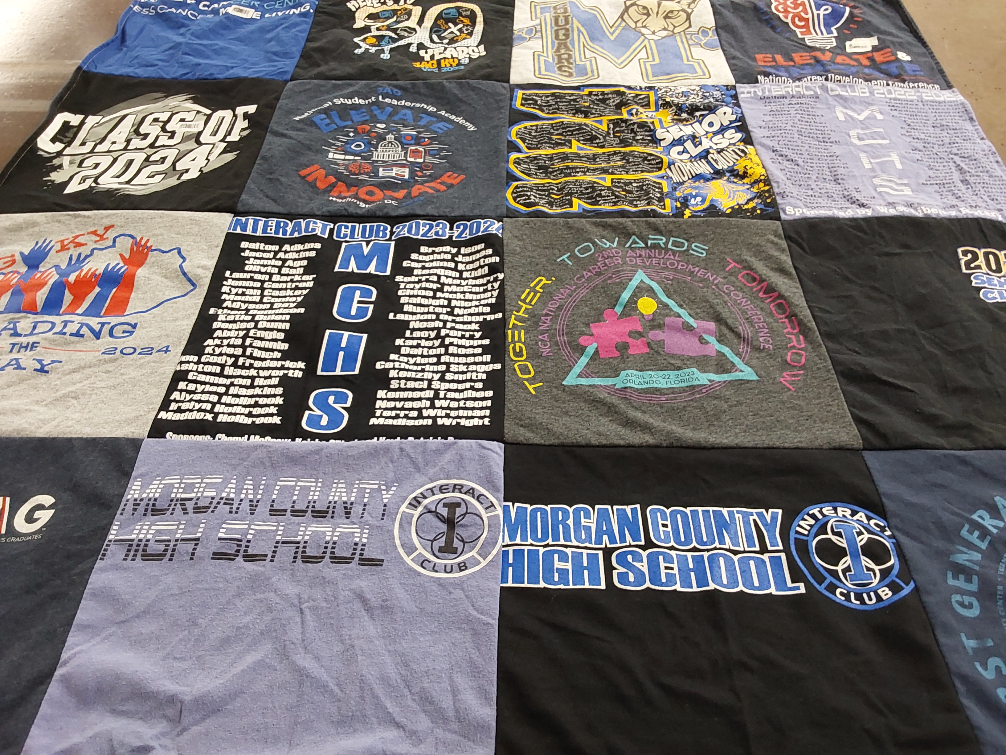 T-shirt quilt from morgan county high school by Brittney from KY