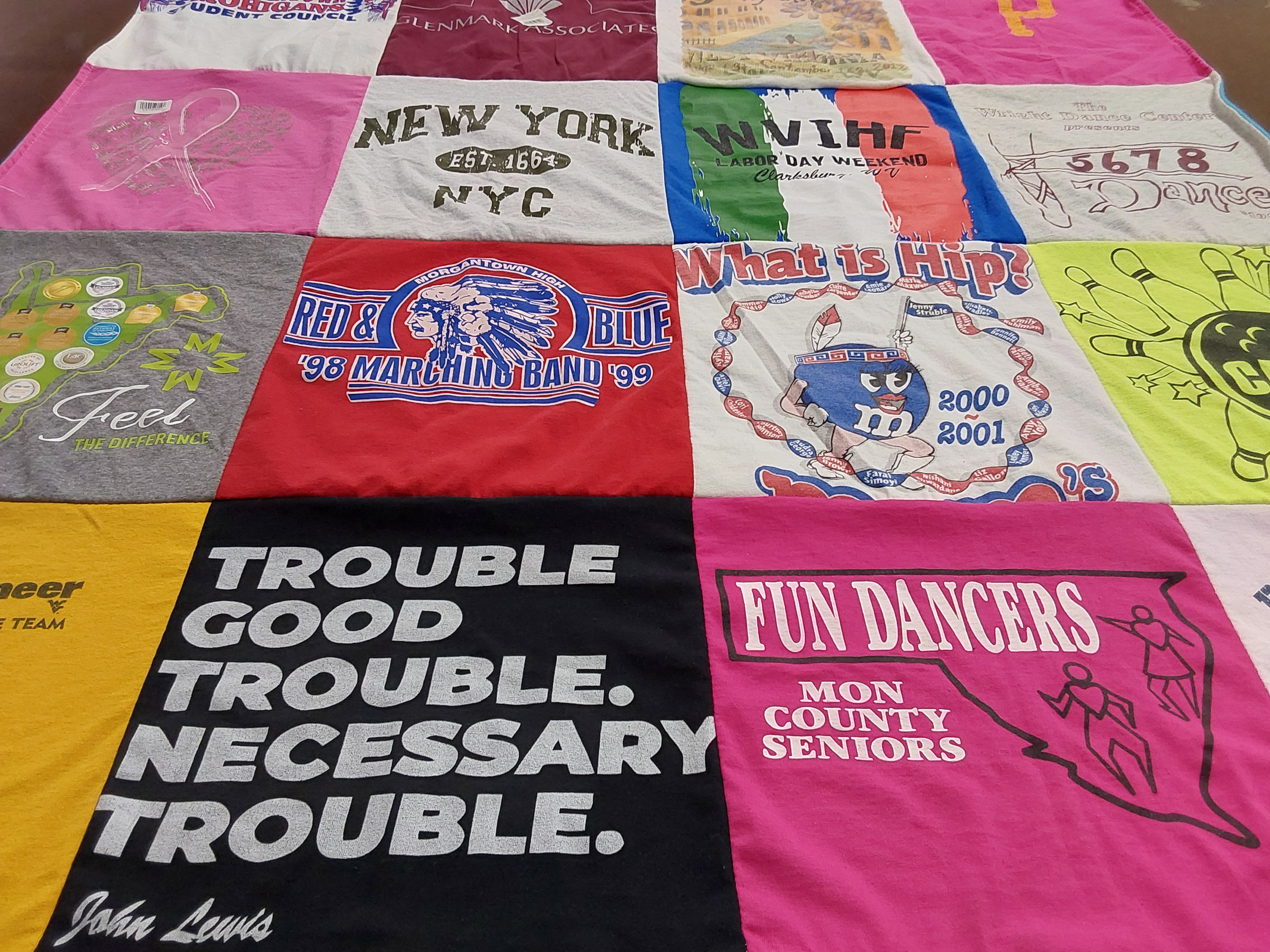 T-shirt quilt from morgantown high school by Dennis from WV