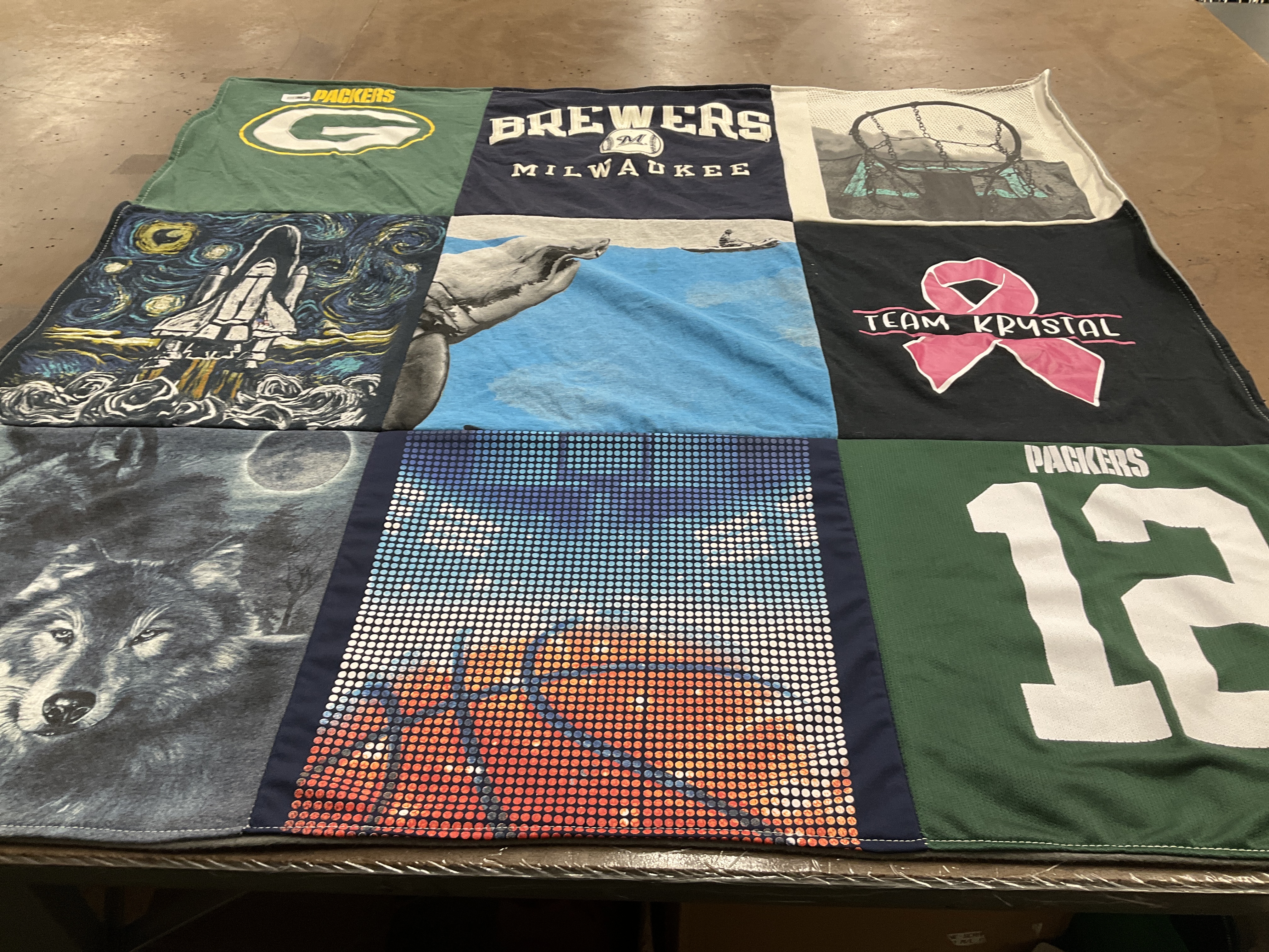 T-shirt quilt featuring green bay packers by MICHELLE from WI